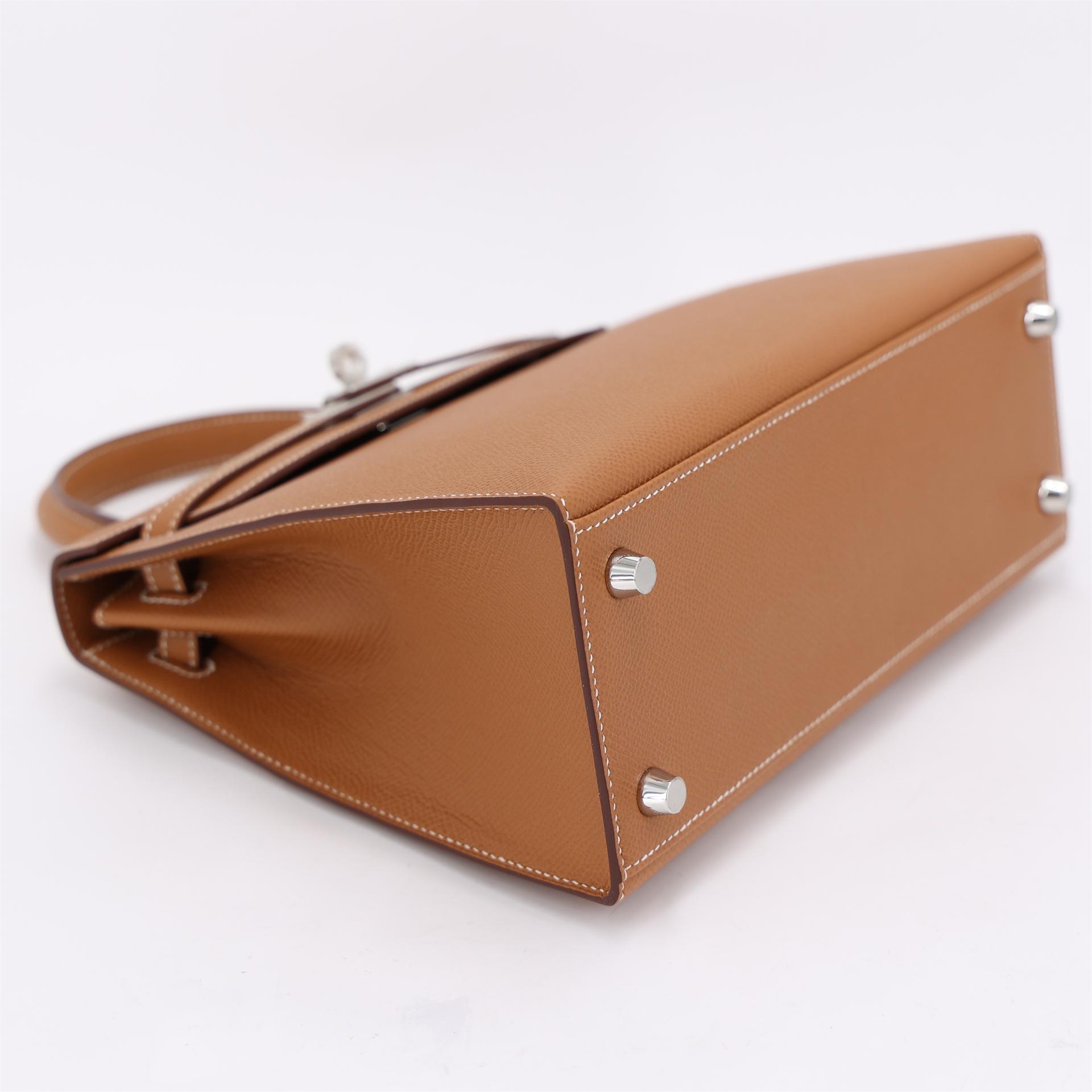 Brand New ( Rank N ) HERMÈS Kelly 25 Gold (37) Epsom Palladium hardware K (2025) - 4
