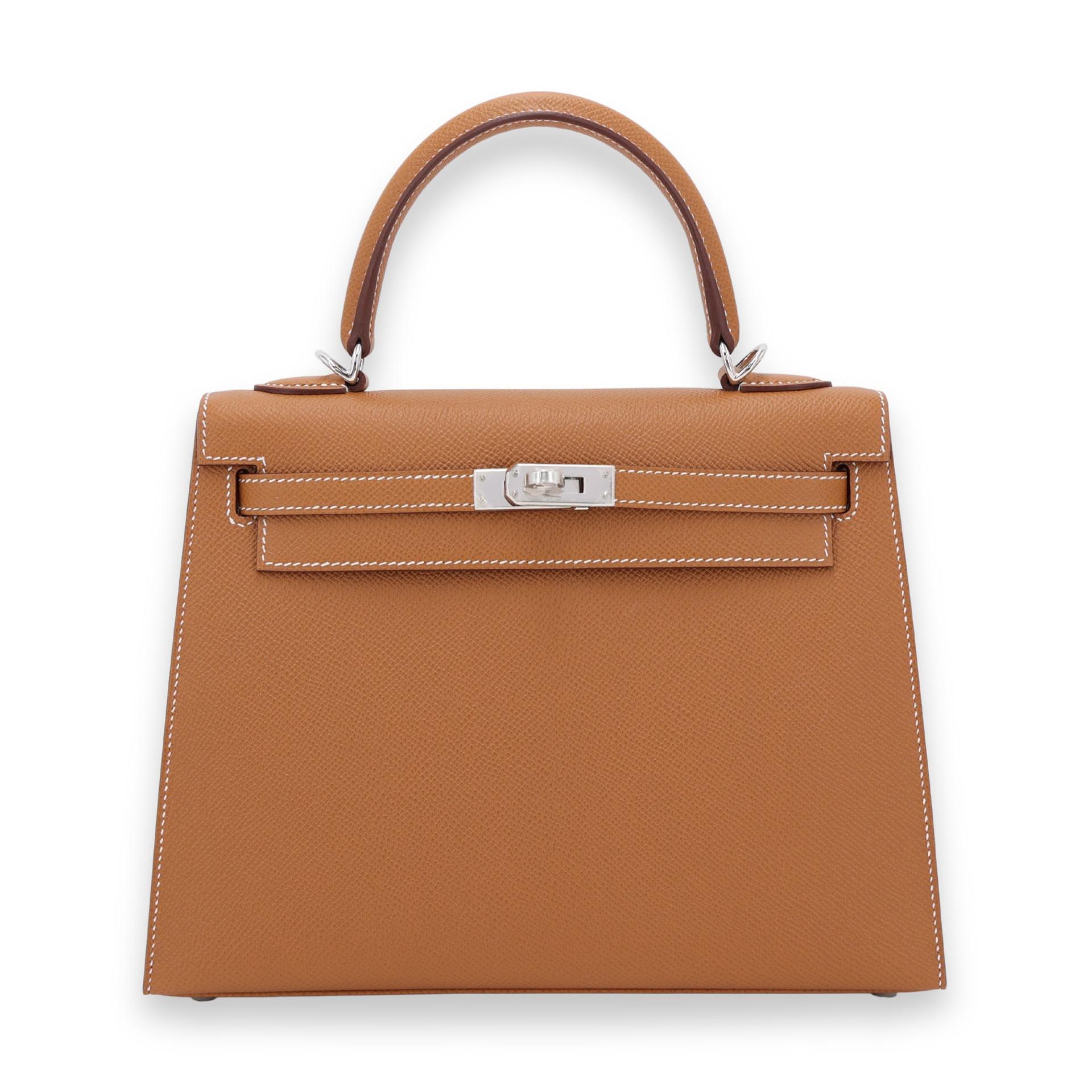Brand New ( Rank N ) HERMÈS Kelly 25 Gold (37) Epsom Palladium hardware K (2025) - 1