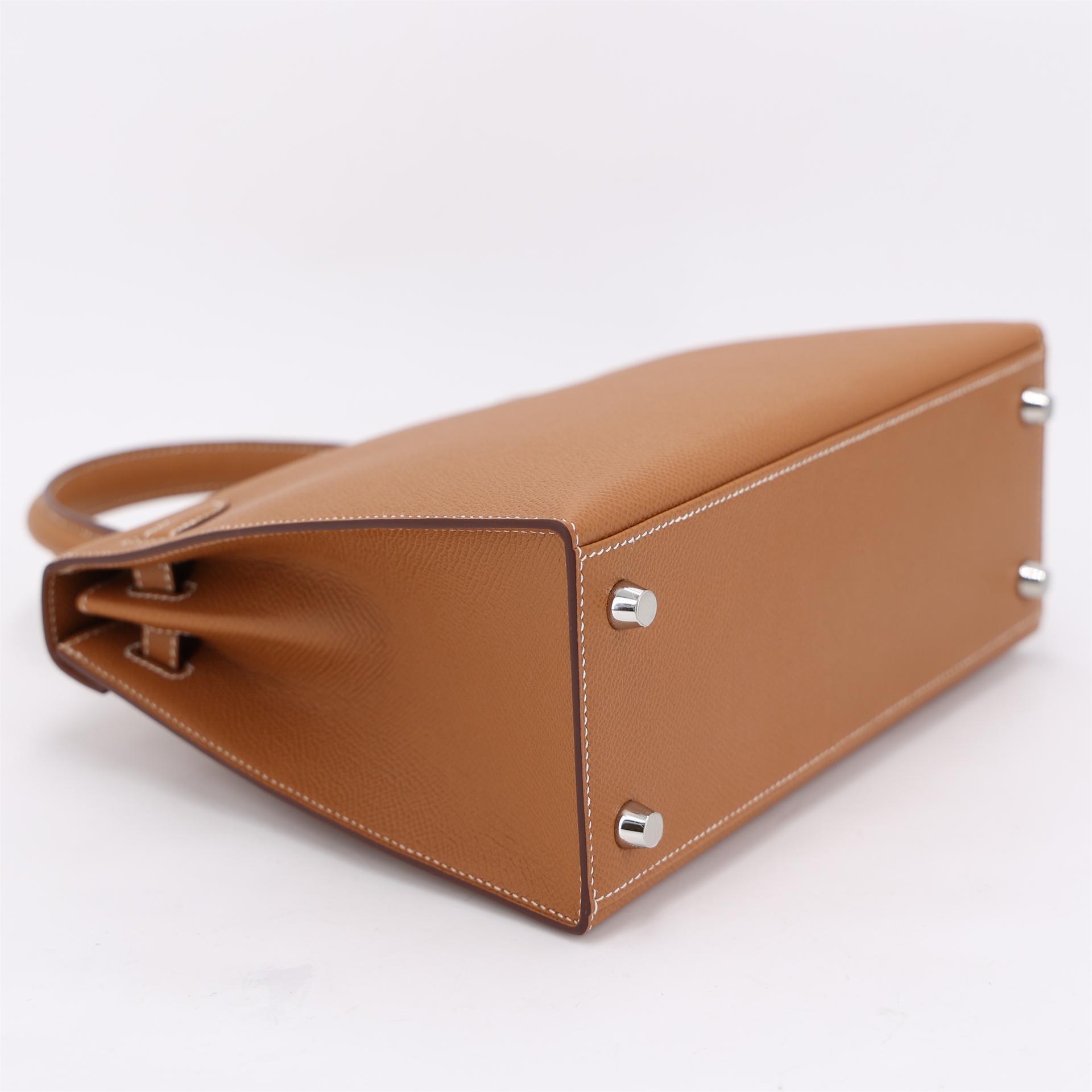 Brand New ( Rank N ) HERMÈS Kelly 25 Gold (37) Epsom Palladium hardware K (2025) - 6
