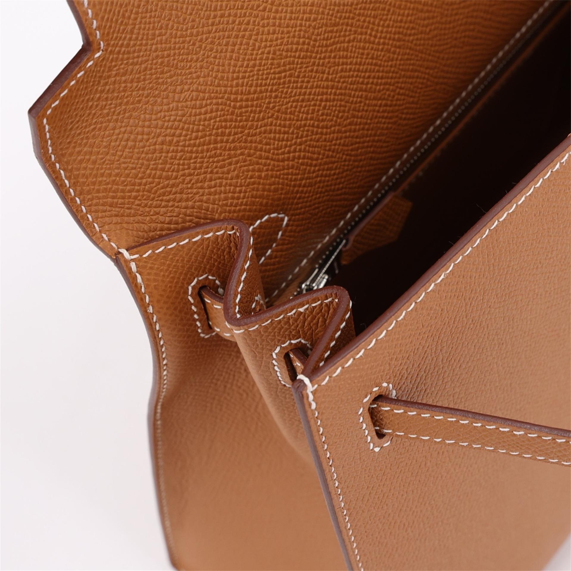 Brand New ( Rank N ) HERMÈS Kelly 25 Gold (37) Epsom Palladium hardware K (2025) - 11