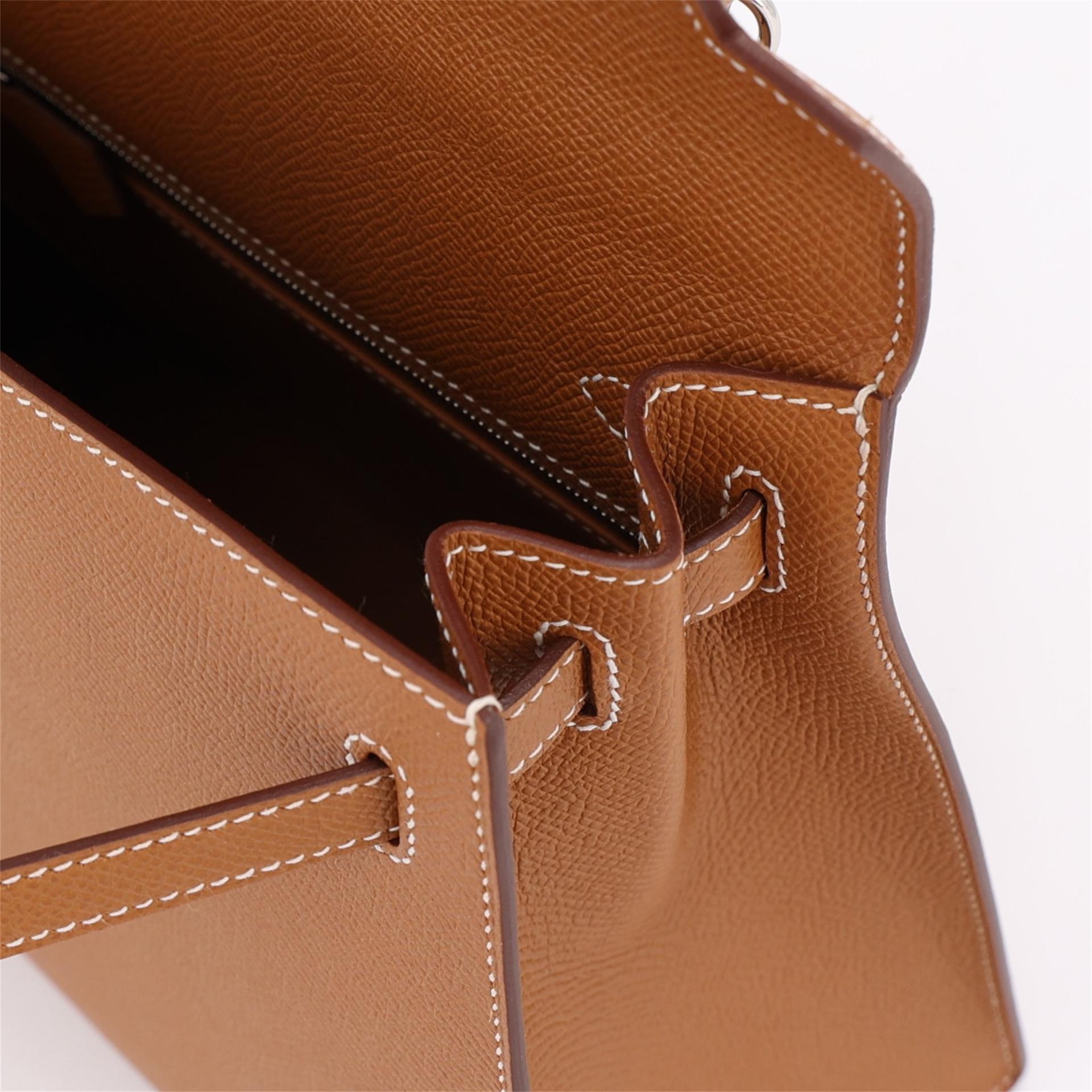 Brand New ( Rank N ) HERMÈS Kelly 25 Gold (37) Epsom Palladium hardware K (2025) - 12