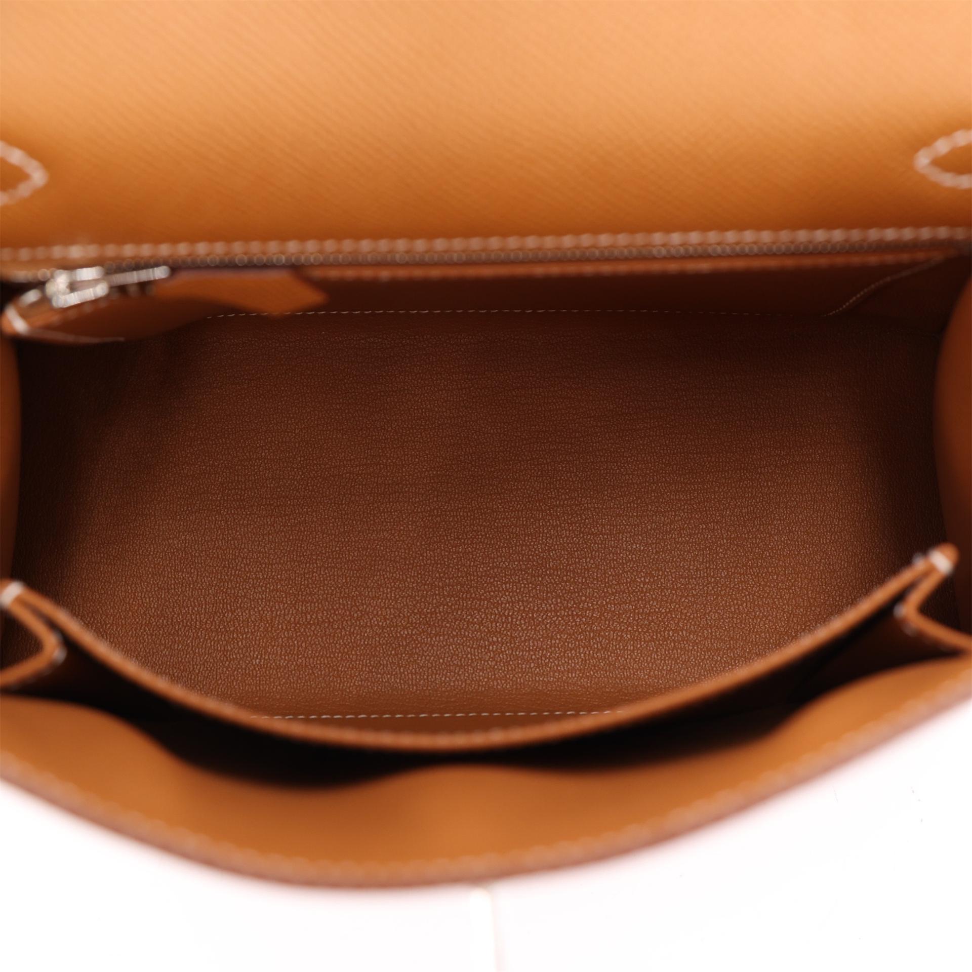 Brand New ( Rank N ) HERMÈS Kelly 25 Gold (37) Epsom Palladium hardware K (2025) - 10