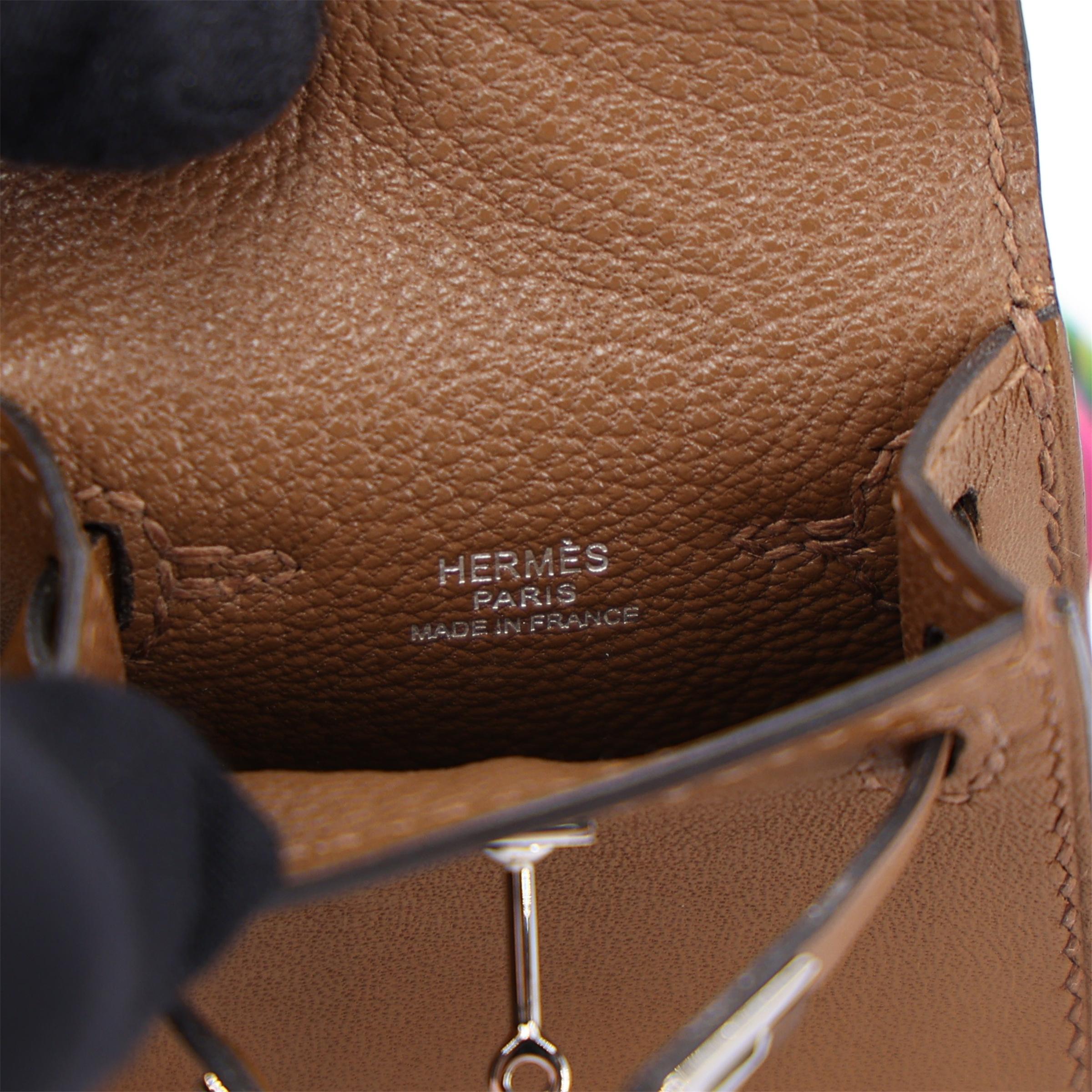 Excellent ( Rank SA ) HERMÈS Kelly Twilly charm Alezan (3G) Tadelakt Palladium hardware Z (2021) - 11