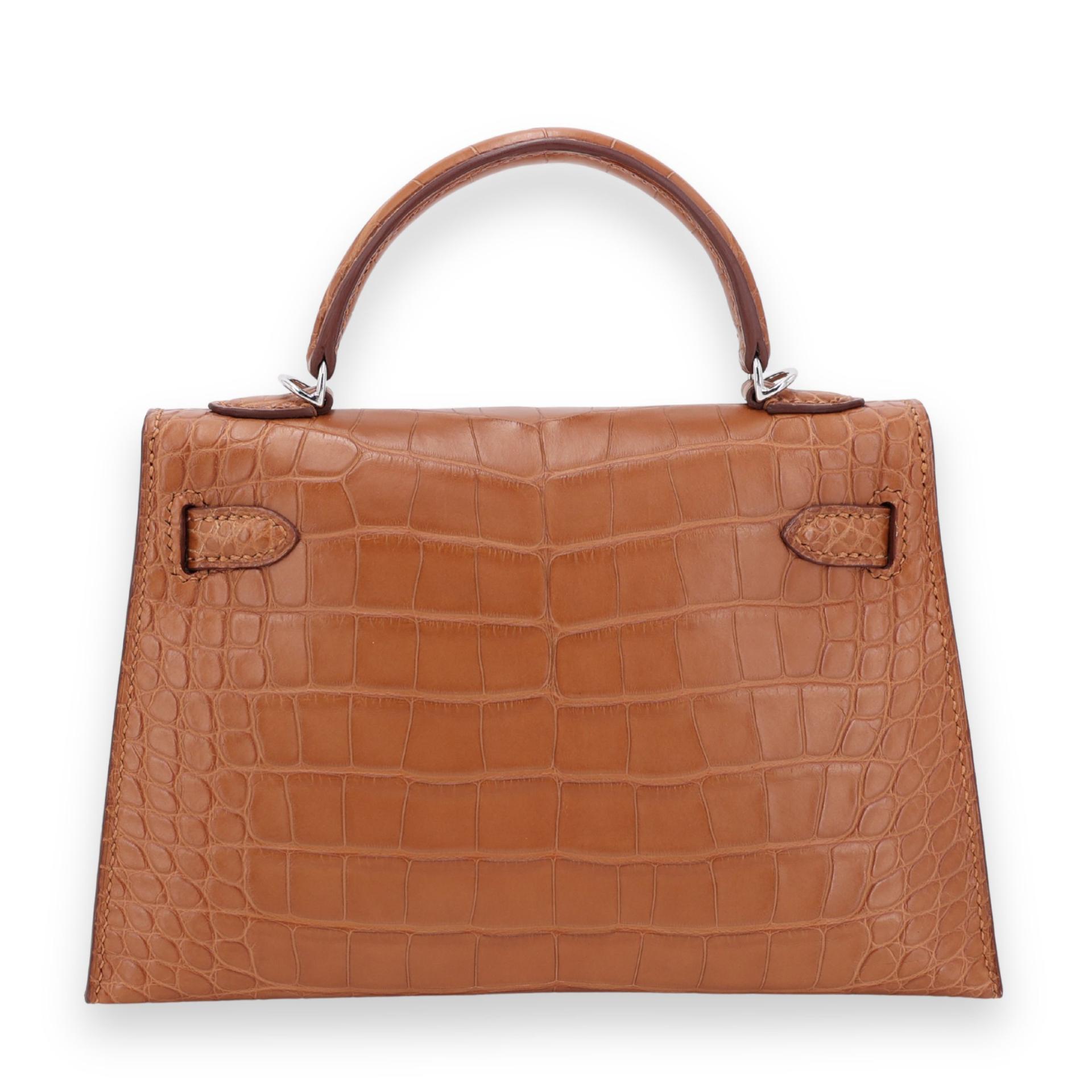 ランク NS 未使用品 HERMÈS エルメス ミニケリー2 ゴールド (37) クロコダイル アリゲーター マット シルバー金具 W刻印 (2024) - 2