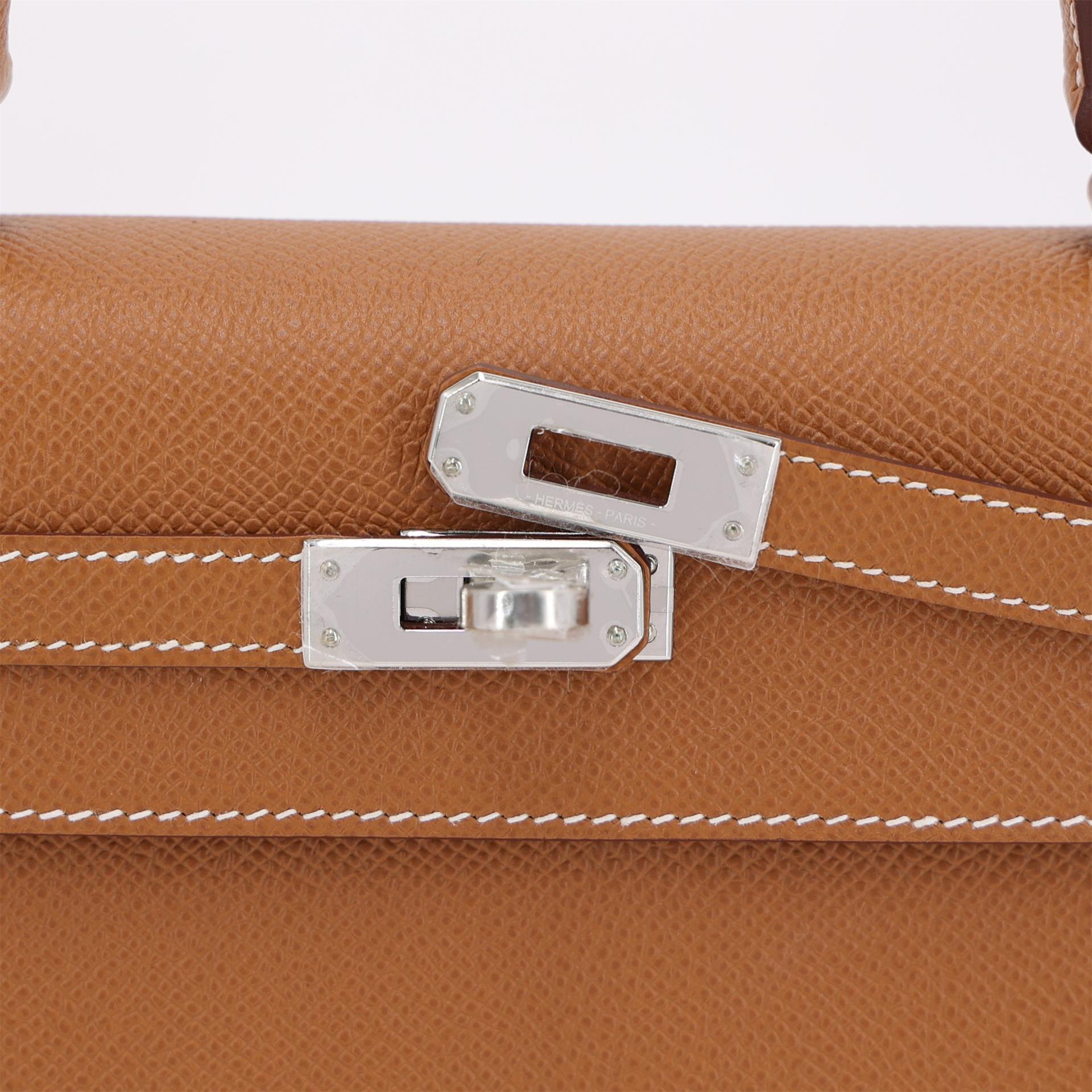 Brand New ( Rank N ) HERMÈS Kelly 25 Gold (37) Epsom Palladium hardware K (2025) - 8