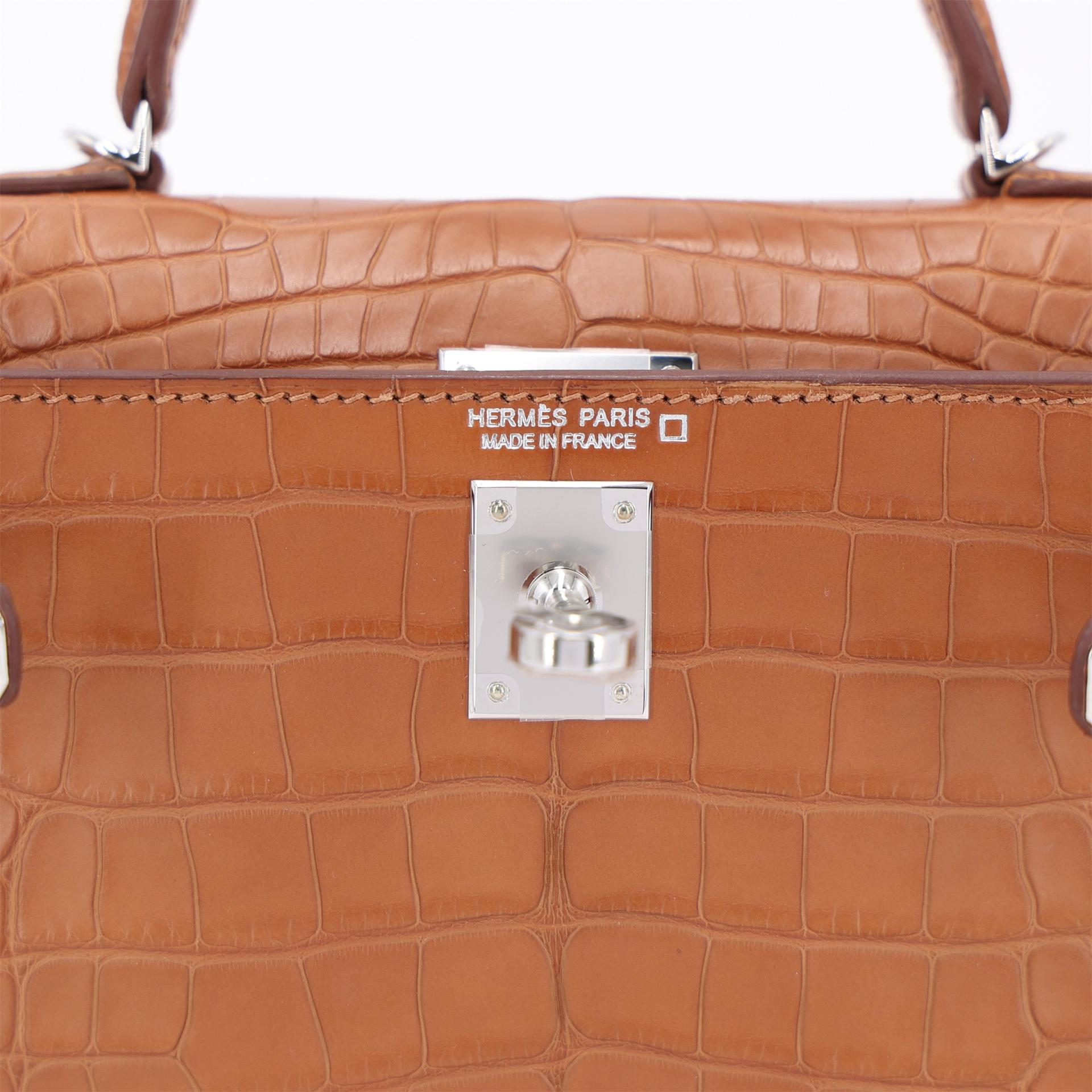 ランク NS 未使用品 HERMÈS エルメス ミニケリー2 ゴールド (37) クロコダイル アリゲーター マット シルバー金具 W刻印 (2024) - 10
