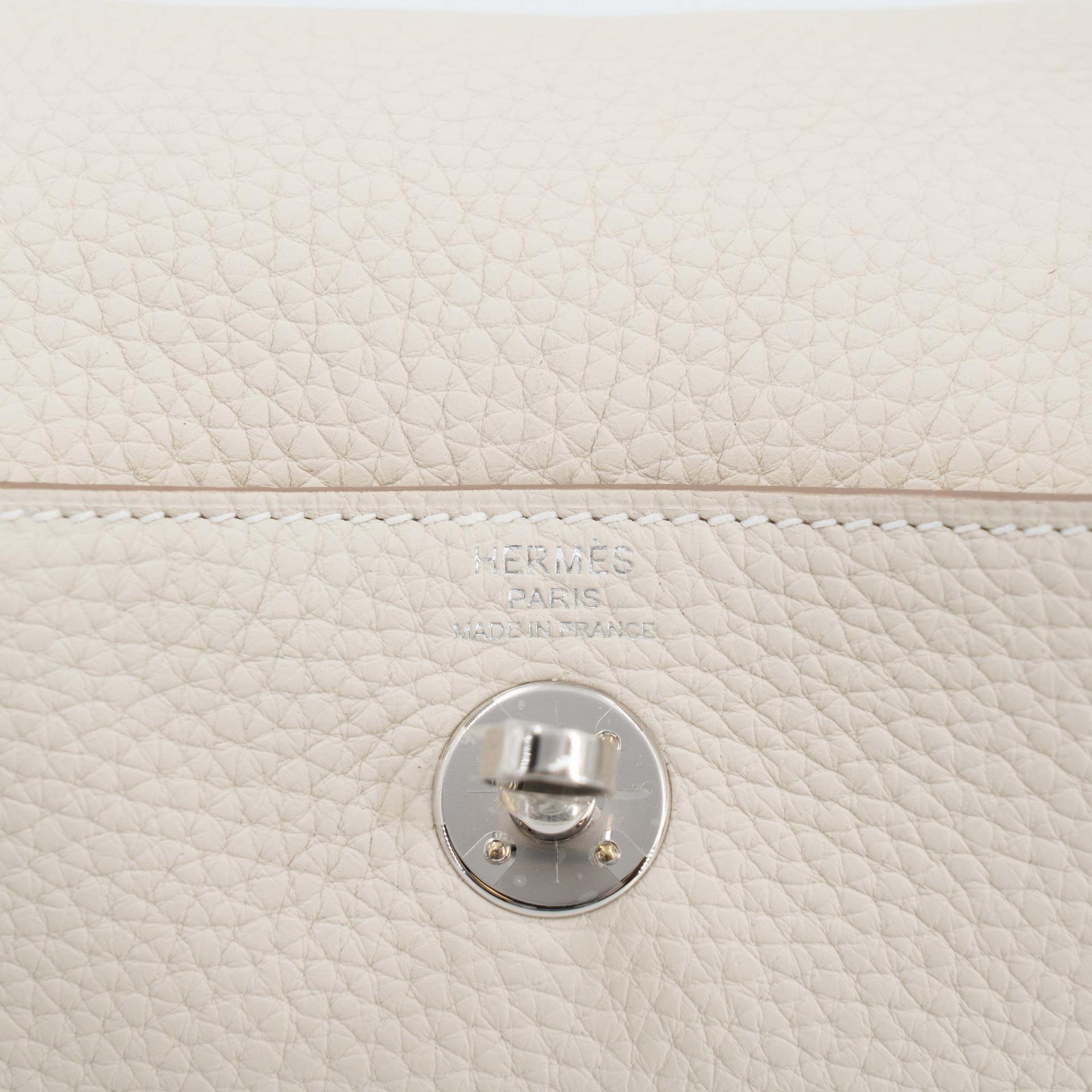Brand New ( Rank N ) HERMÈS Mini Lindy II Craie (10) Clemence Palladium hardware G (2026) - 9
