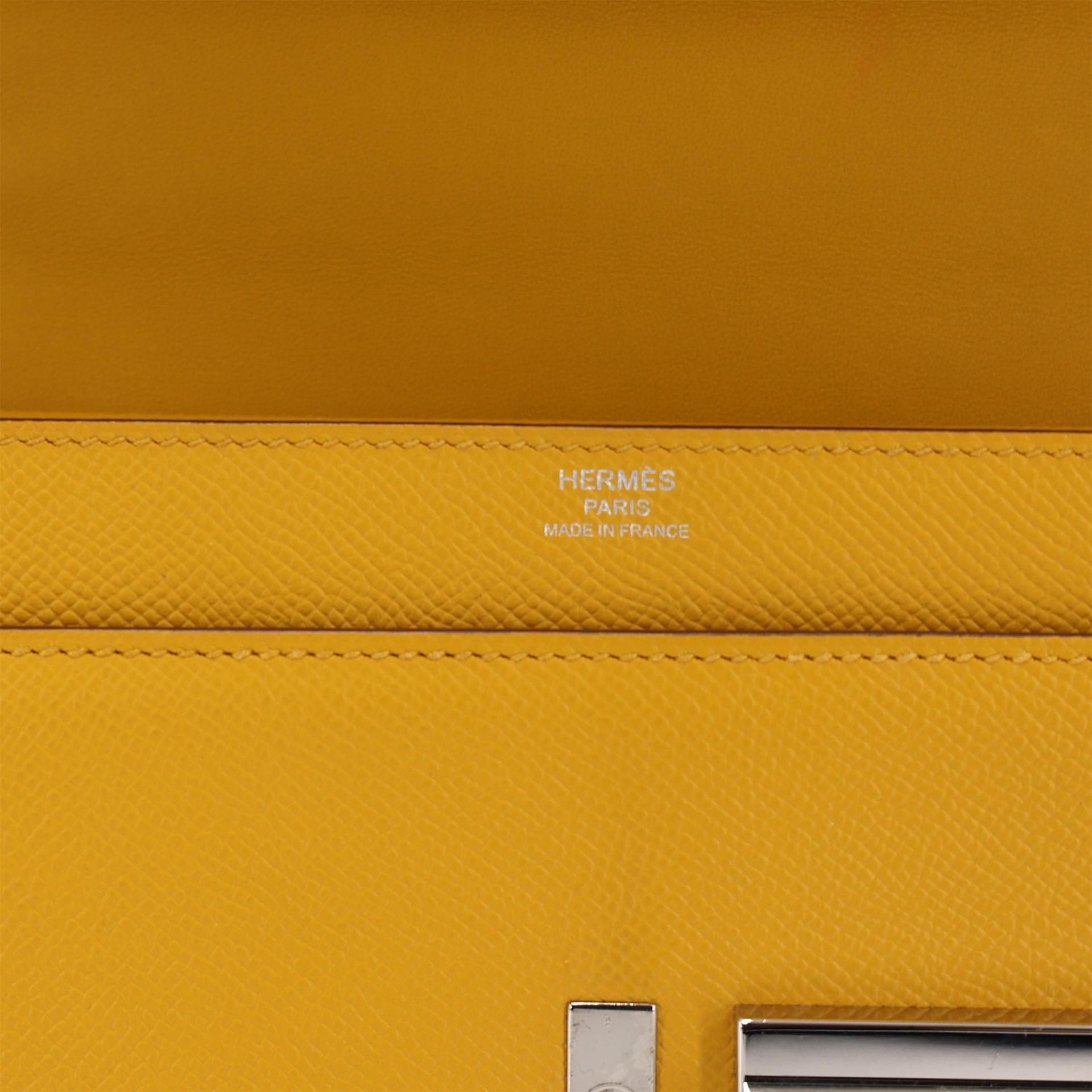 Very Good ( Rank A) HERMÈS Verrou 23 Jaune Ambre (9D) Epsom Palladium hardware C (2018) - 9