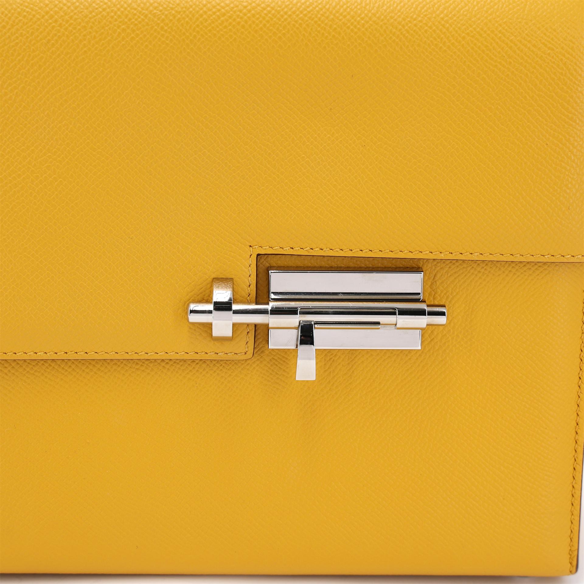 Very Good ( Rank A) HERMÈS Verrou 23 Jaune Ambre (9D) Epsom Palladium hardware C (2018) - 8