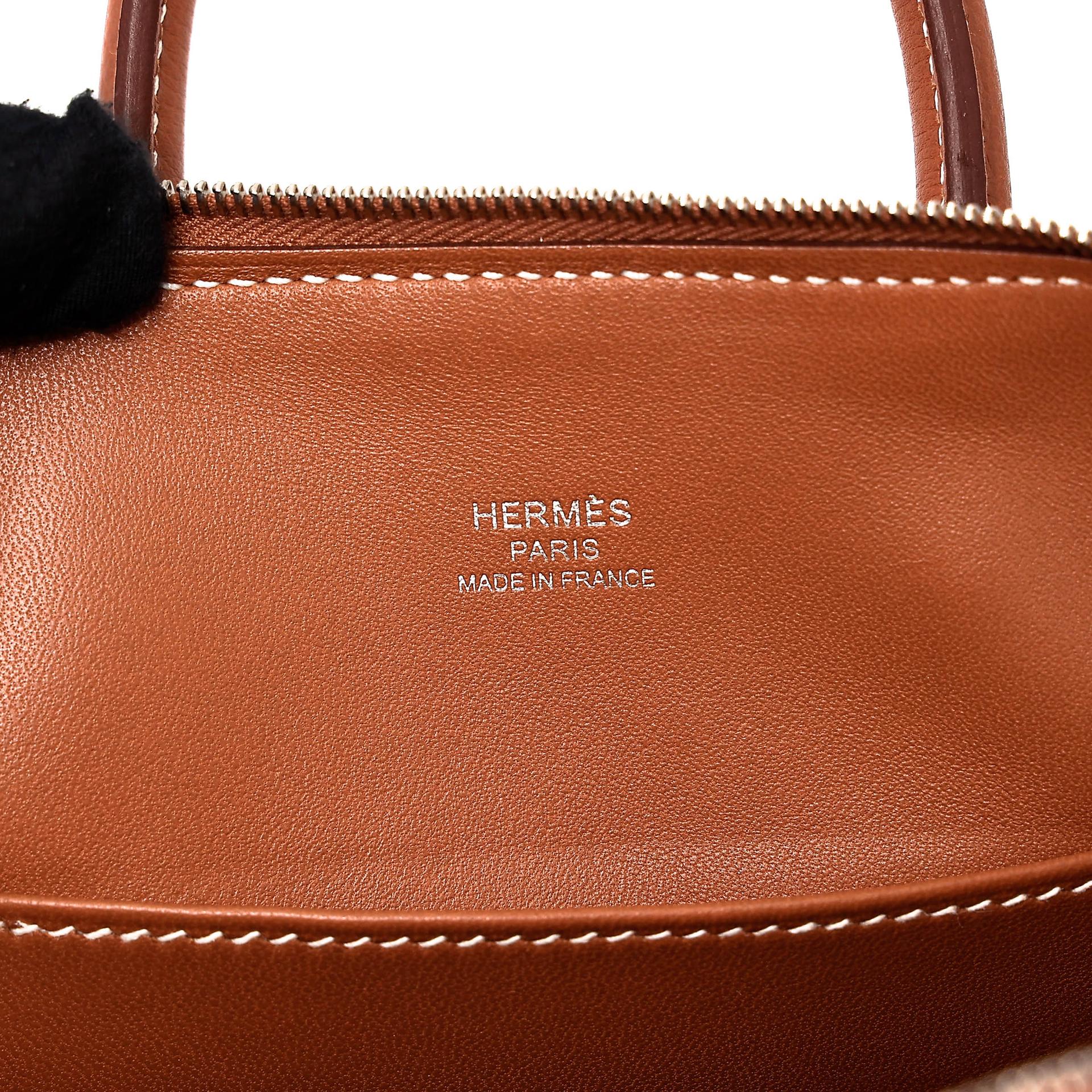 SA超美品 HERMÈS 愛馬仕 Mini Bolide 1923 37 金棕色 Gold Evercolor皮 銀扣 Y刻 2020年 - 16