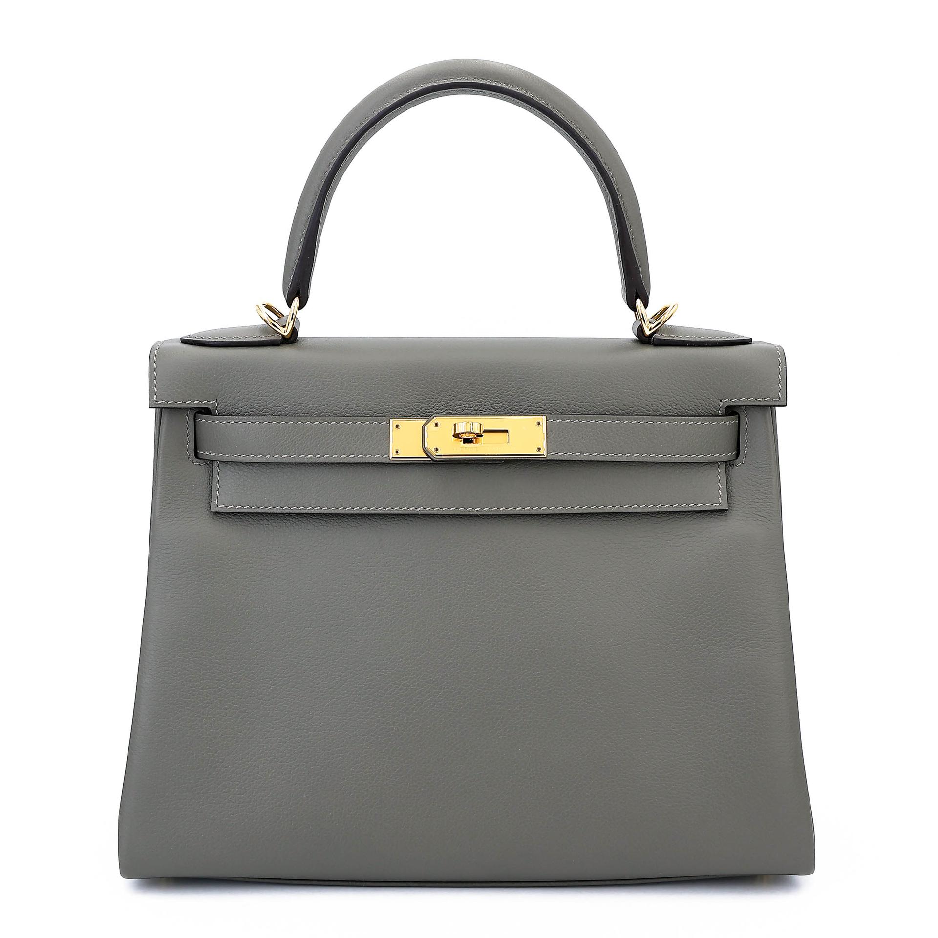 Unused ( Rank NS ) HERMÈS Kelly 28 Gris Meyer (0L) Evercalf Gold hardware U (2022) - 1