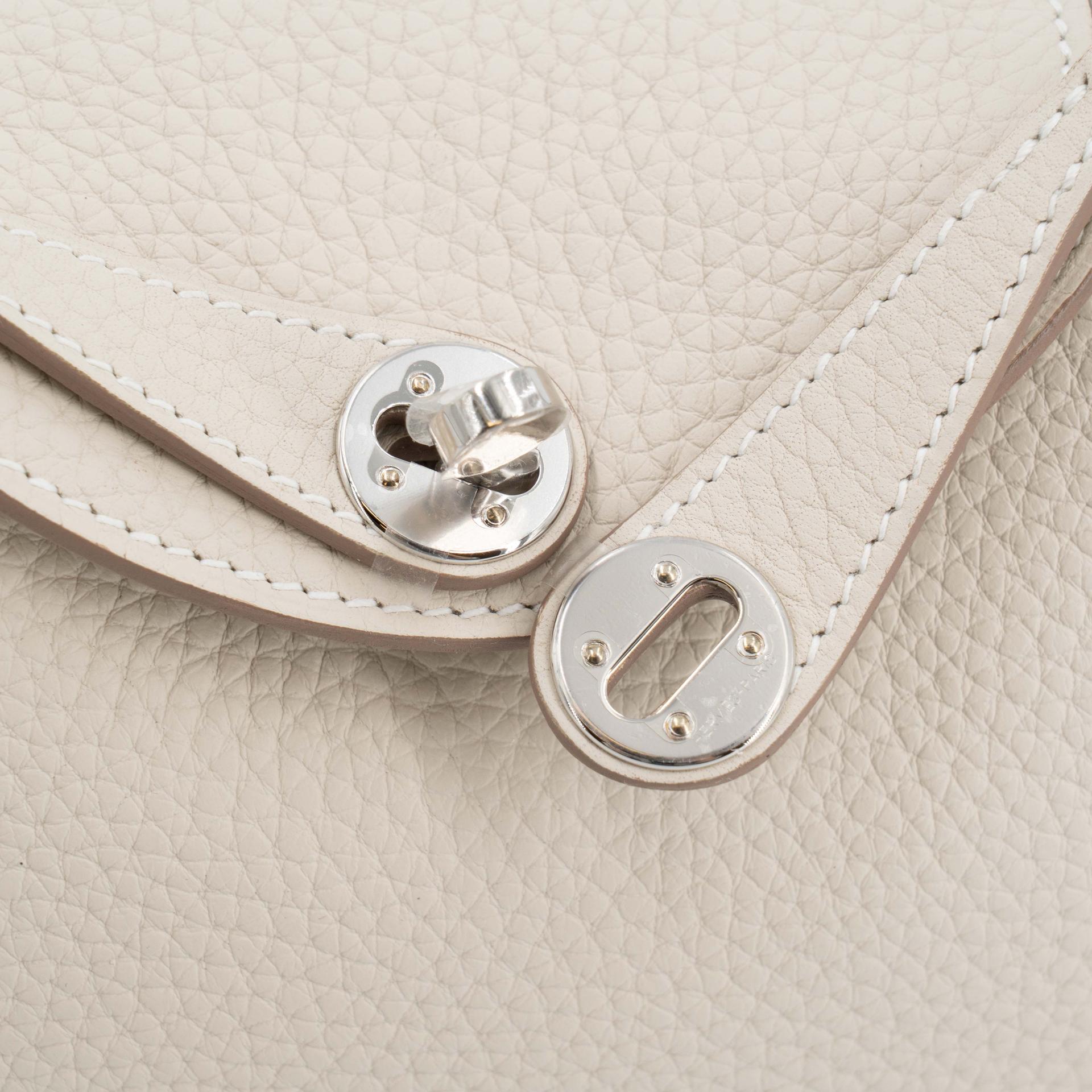 Brand New ( Rank N ) HERMÈS Mini Lindy II Craie (10) Clemence Palladium hardware G (2026) - 8