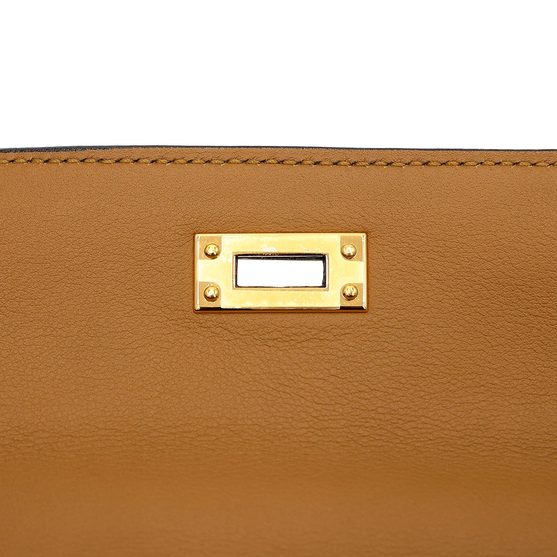 Excellent ( Rank SA ) HERMÈS Kelly 25 Kraft (2H) Swift Gold hardware D (2019) - 14