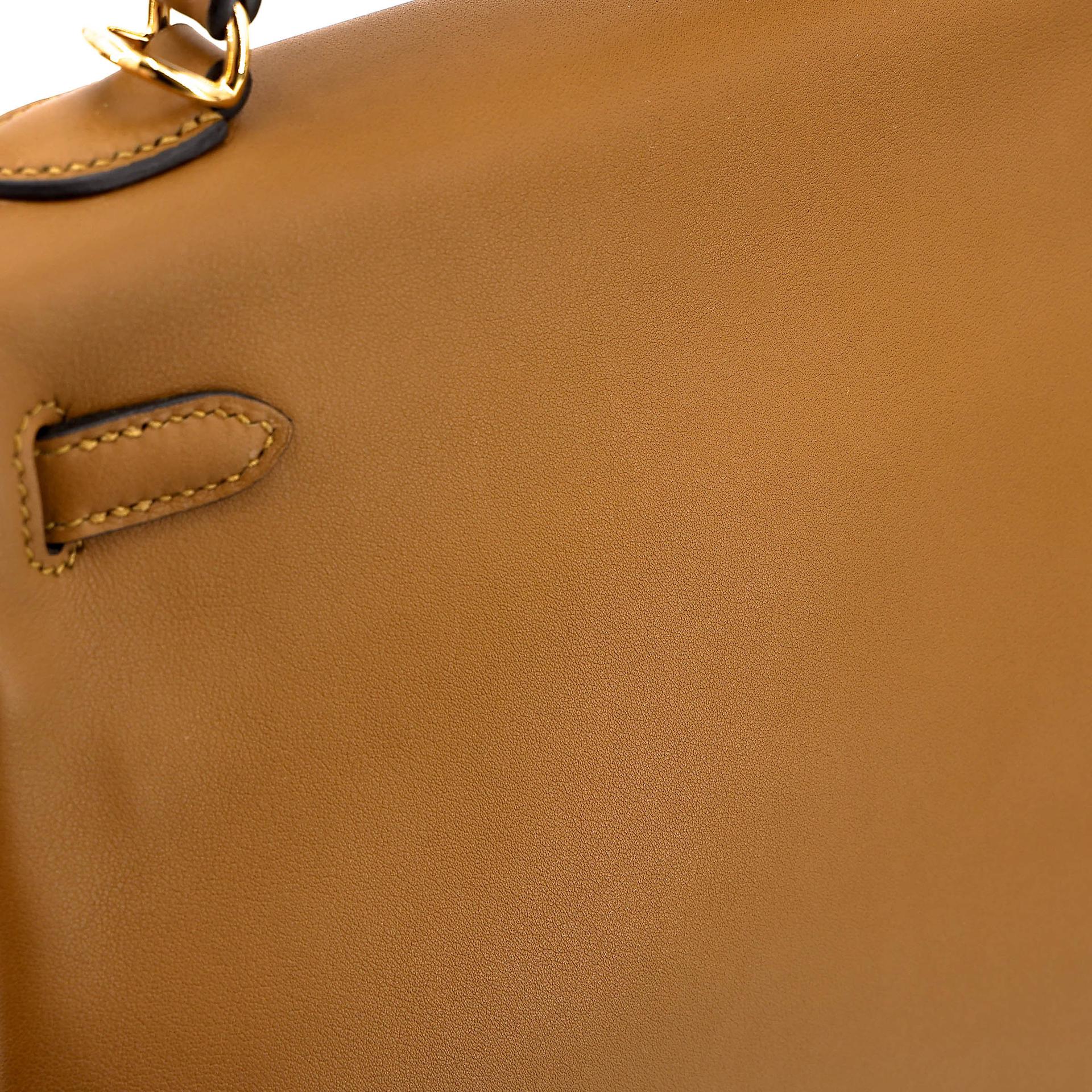 Excellent ( Rank SA ) HERMÈS Kelly 25 Kraft (2H) Swift Gold hardware D (2019) - 8