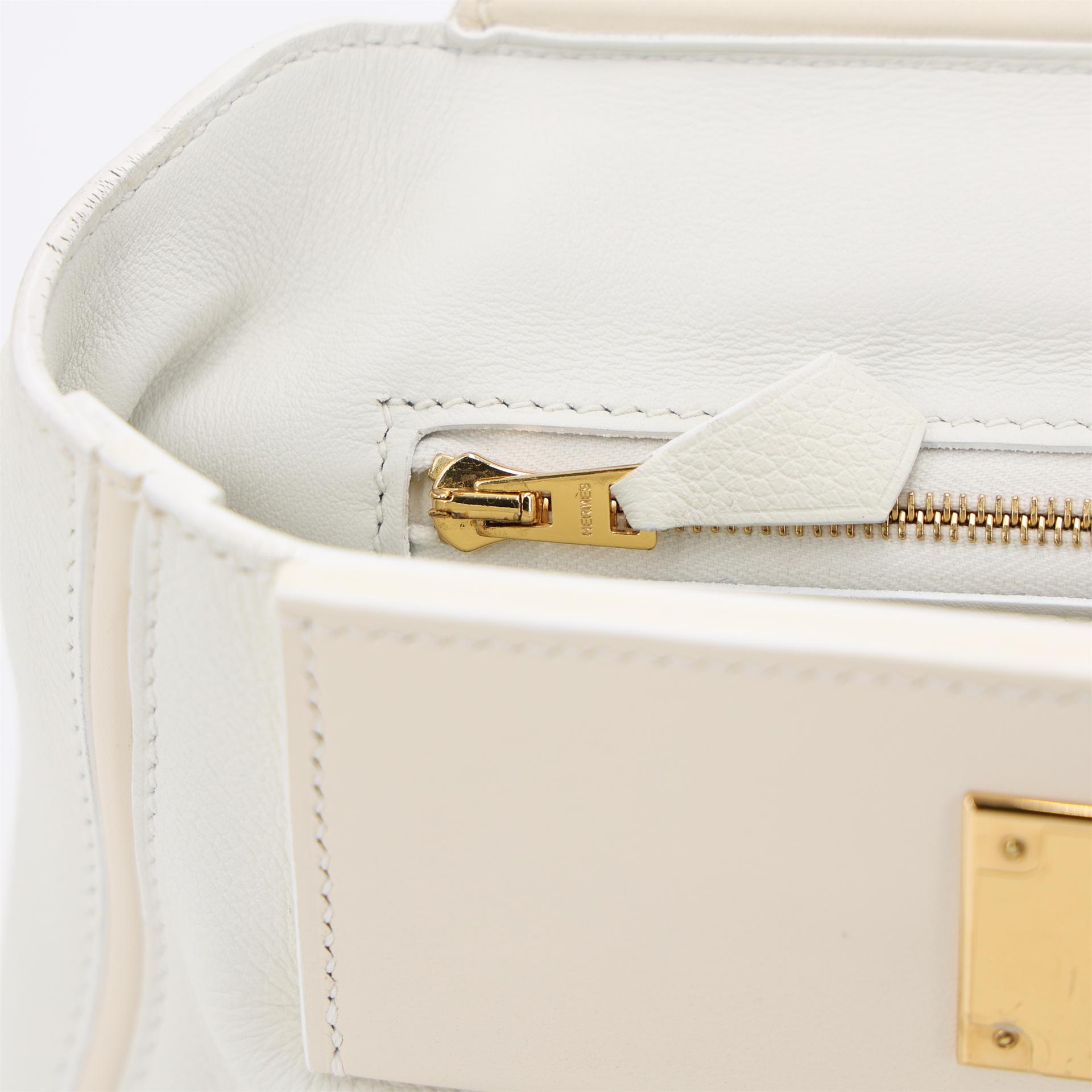 Excellent ( Rank SA ) HERMÈS 24/24 - 21 mini White (01) Nata (I2) Swift Evercolor Gold hardware U (2022) - 16