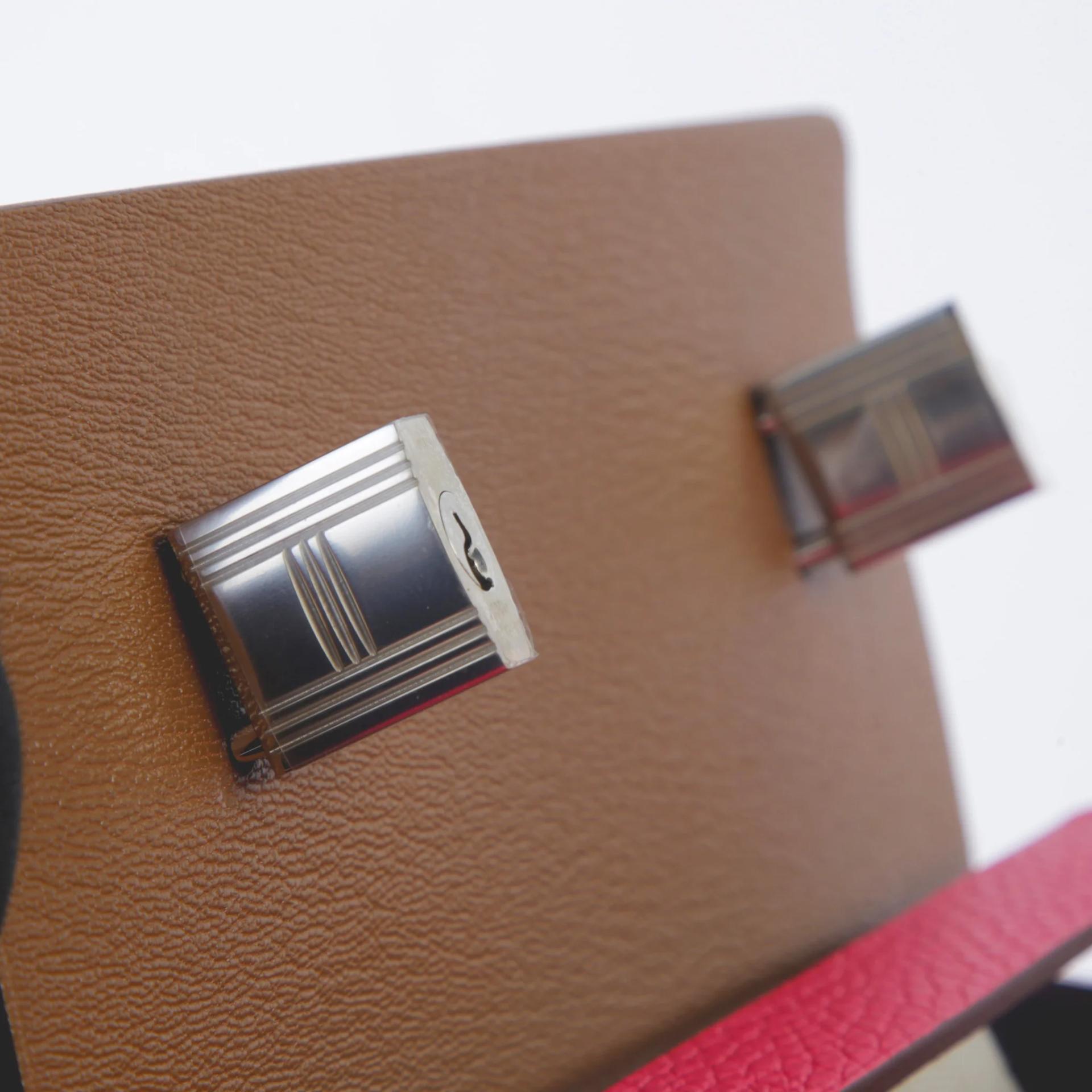 Unused ( Rank NS ) HERMÈS Boxbag Petit h Minaudiere Rose Extreme (I6) Chai (0M) Clemence Shiny Alligator Palladium hardware - 9
