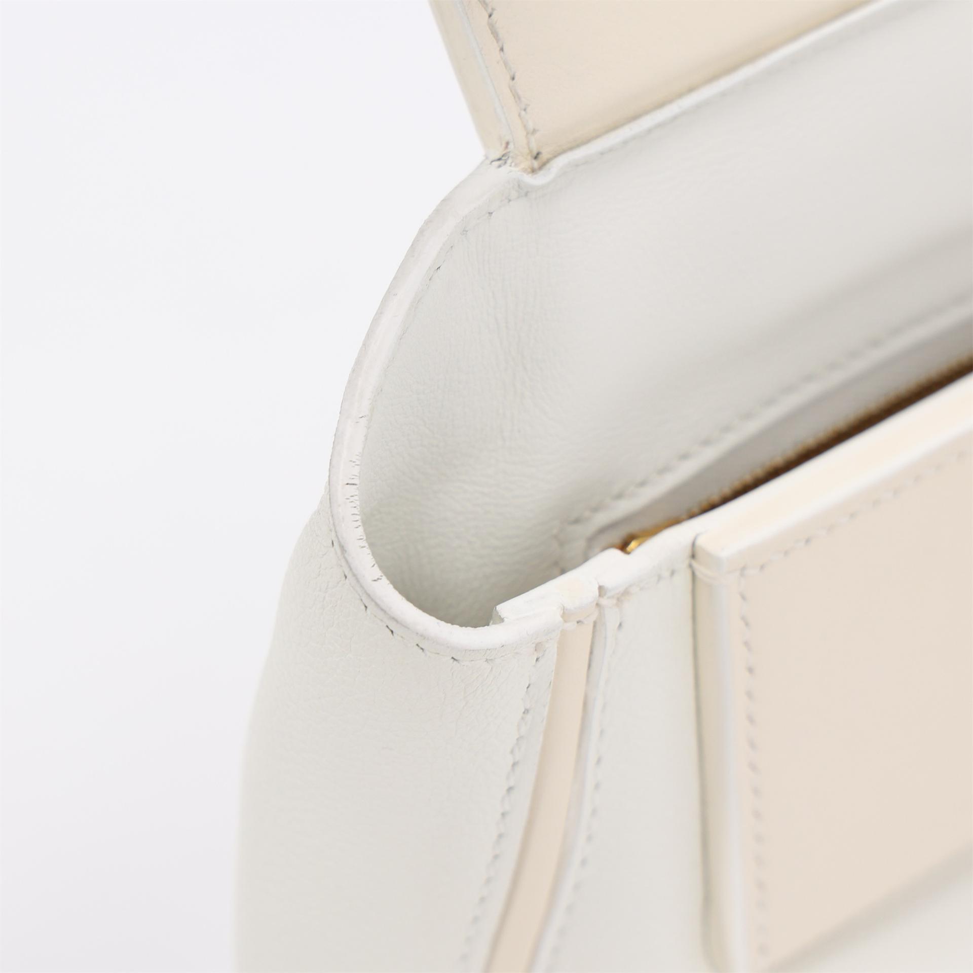Excellent ( Rank SA ) HERMÈS 24/24 - 21 mini White (01) Nata (I2) Swift Evercolor Gold hardware U (2022) - 14