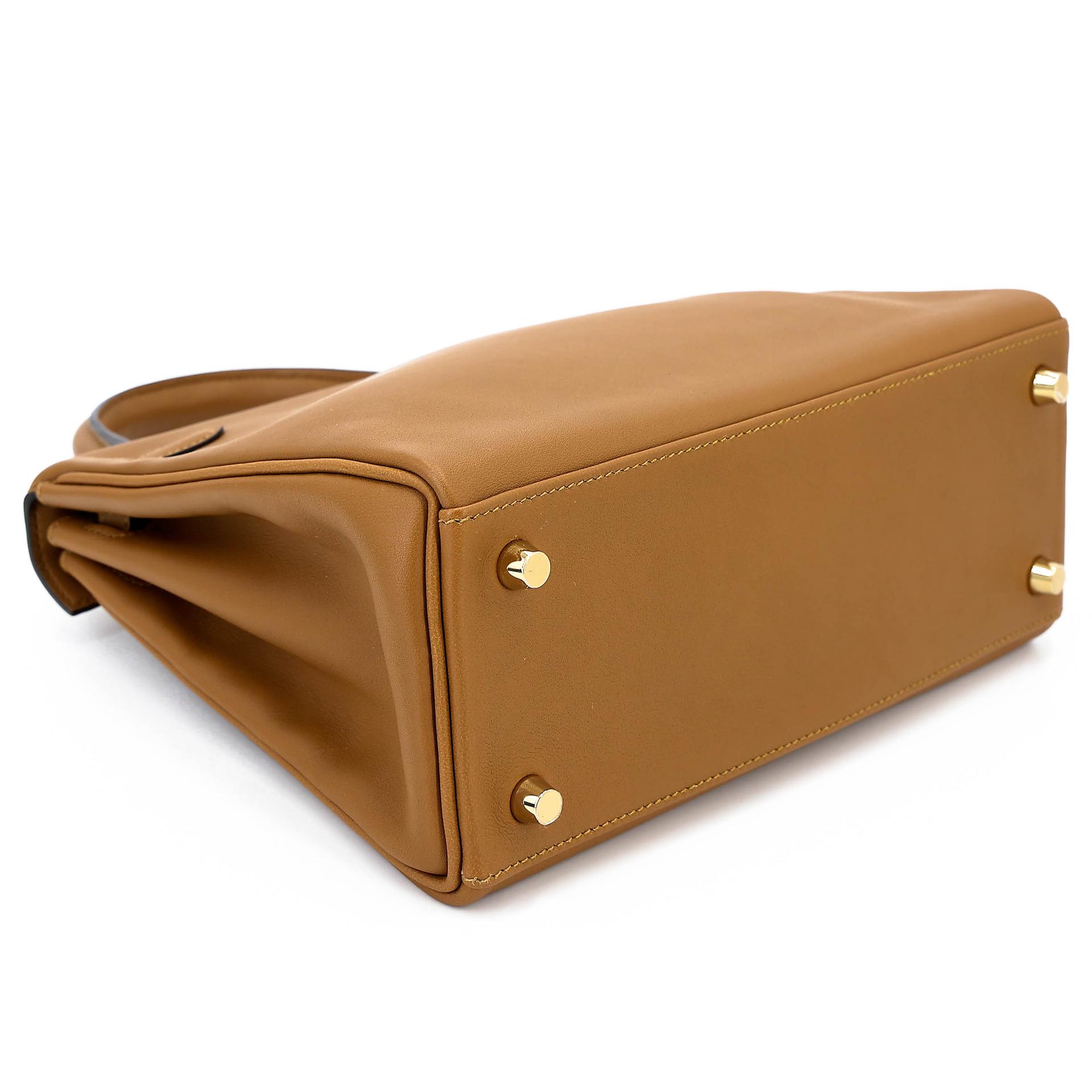 Excellent ( Rank SA ) HERMÈS Kelly 25 Kraft (2H) Swift Gold hardware D (2019) - 7