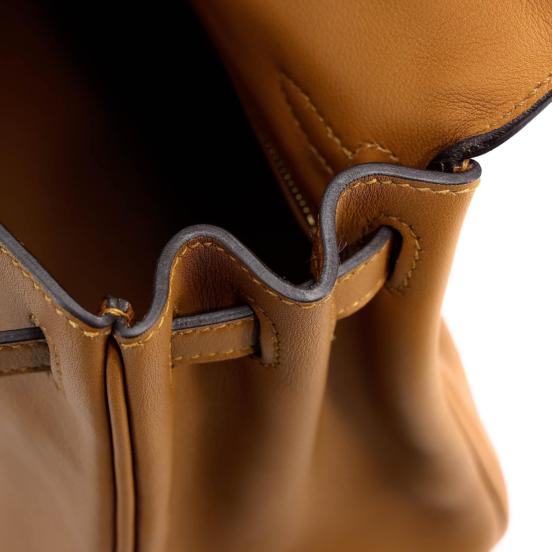 Excellent ( Rank SA ) HERMÈS Kelly 25 Kraft (2H) Swift Gold hardware D (2019) - 18