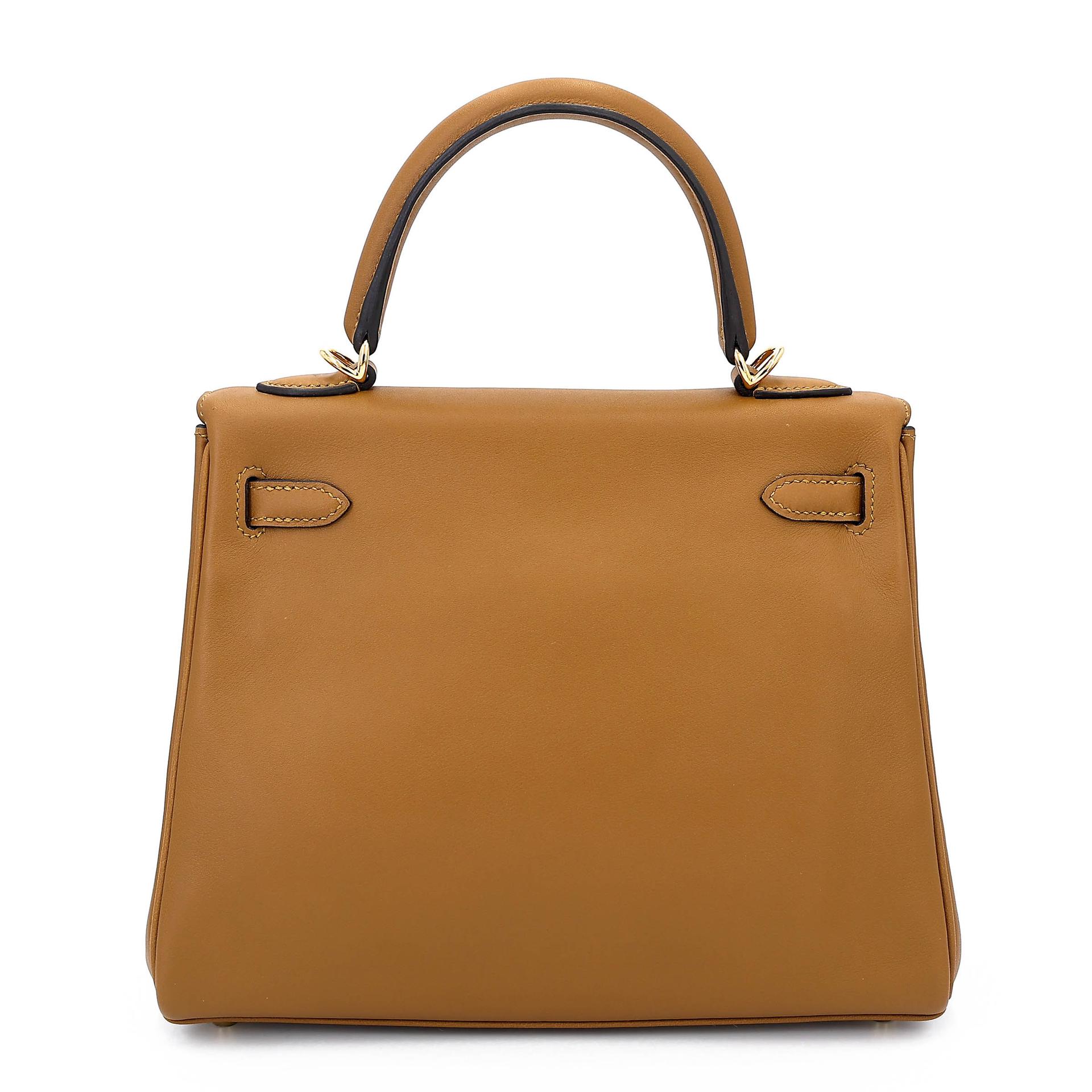 Excellent ( Rank SA ) HERMÈS Kelly 25 Kraft (2H) Swift Gold hardware D (2019) - 2