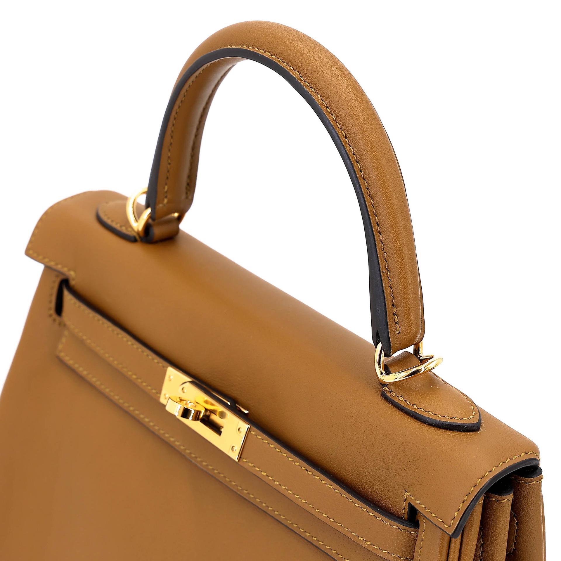 Excellent ( Rank SA ) HERMÈS Kelly 25 Kraft (2H) Swift Gold hardware D (2019) - 3