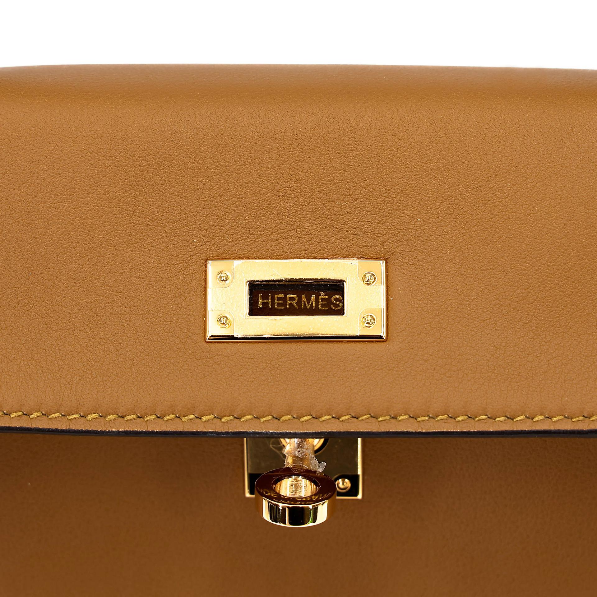 Excellent ( Rank SA ) HERMÈS Kelly 25 Kraft (2H) Swift Gold hardware D (2019) - 13