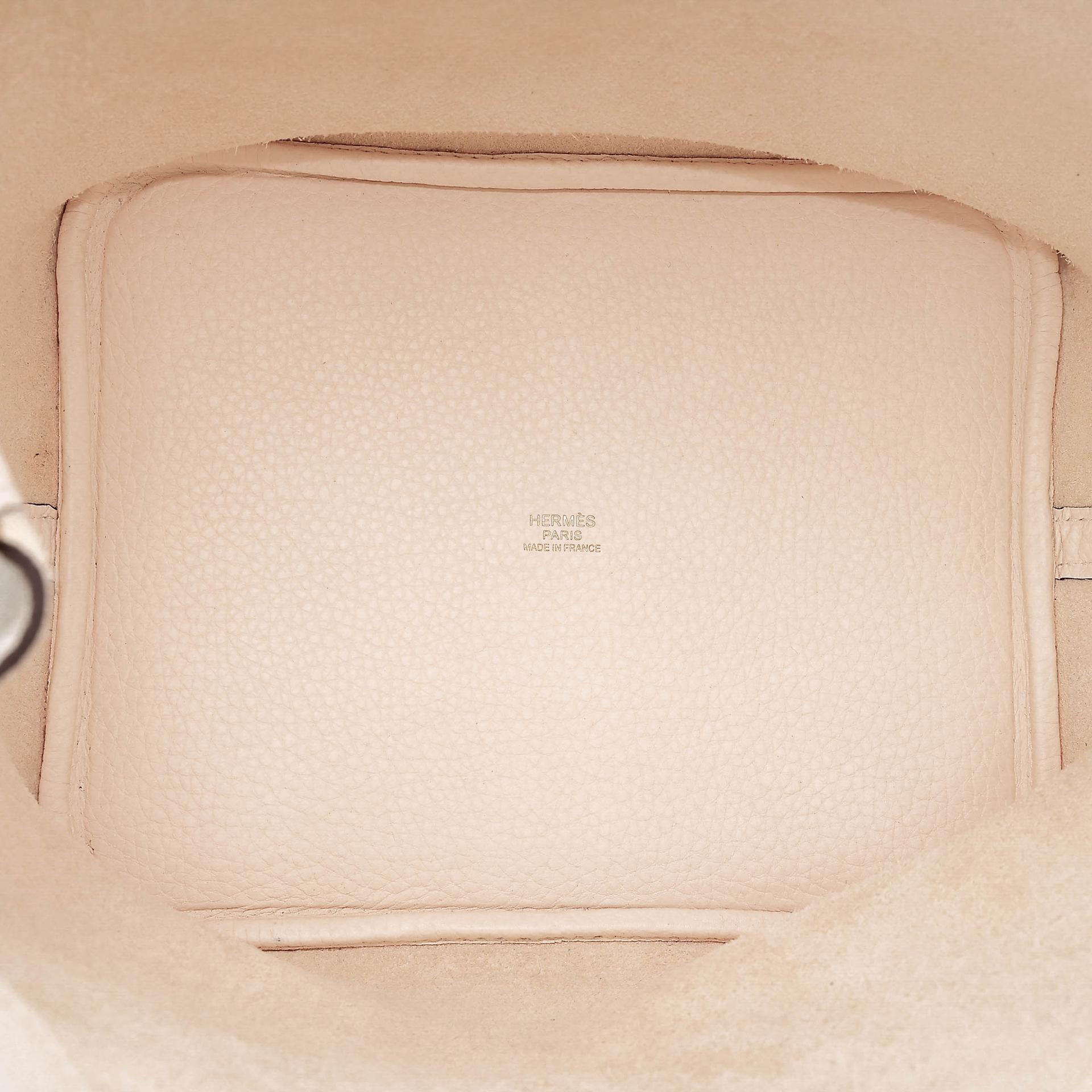 SA超美品 HERMÈS 愛馬仕 Picotin 菜籃子 MM 22 I2 奶油白 Nata Clemence小牛皮 金扣 Z刻 2021年 - 20