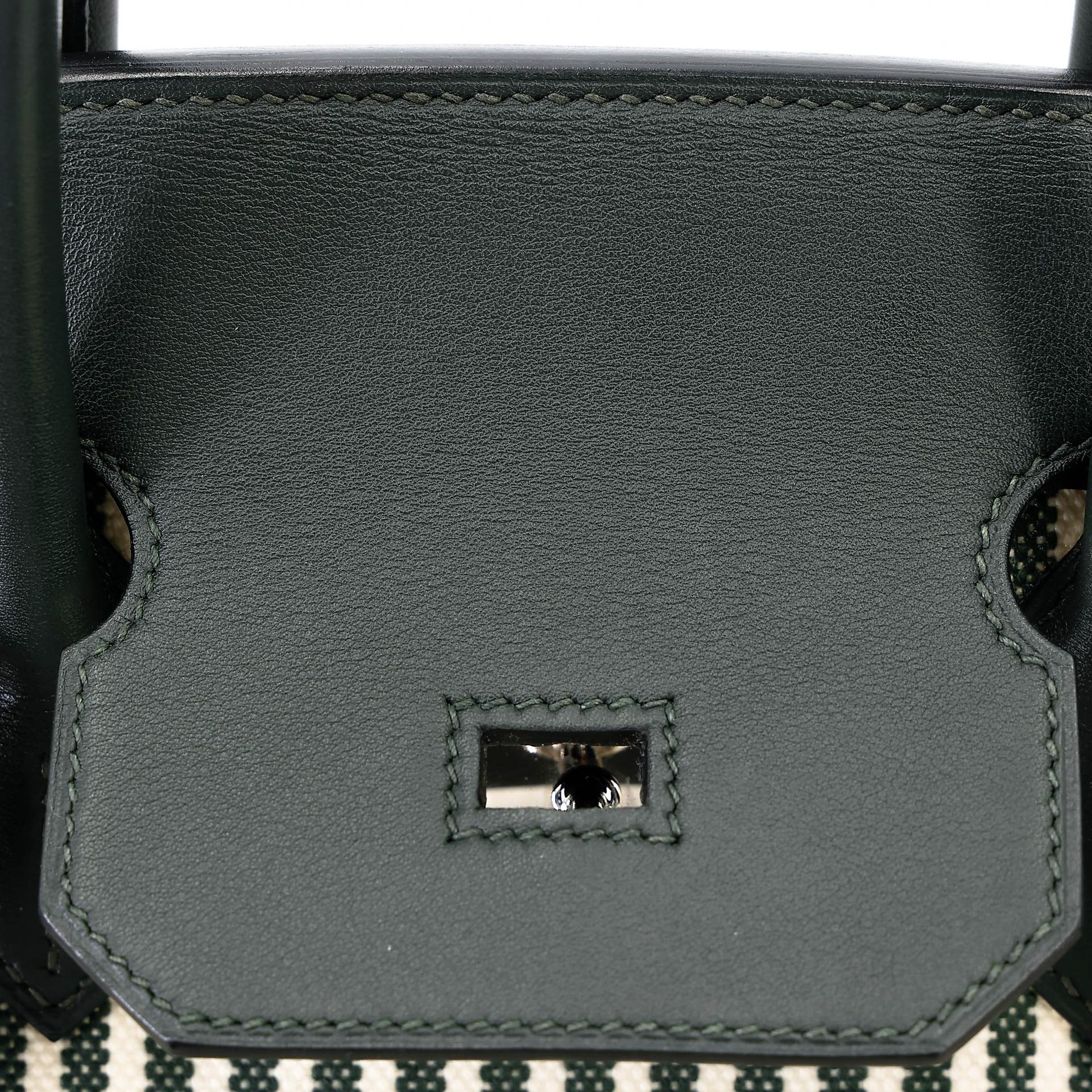 A美品 HERMÈS 愛馬仕 Birkin 35 2Q 英國綠 Vert Anglais Swift牛皮 帆布 銀扣 X刻 2016年 - 29