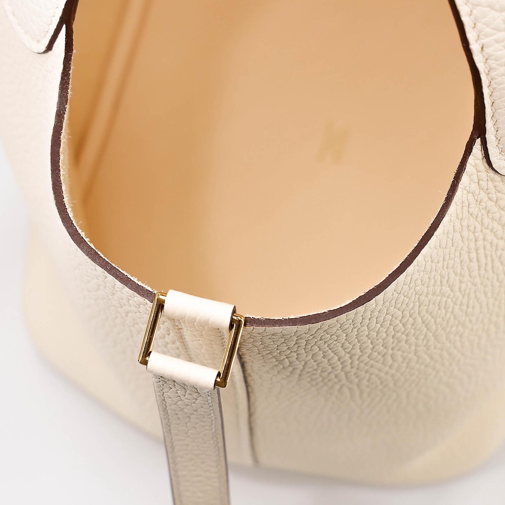 SA超美品 HERMÈS 愛馬仕 Picotin 菜籃子 MM 22 I2 奶油白 Nata Clemence小牛皮 金扣 Z刻 2021年 - 13