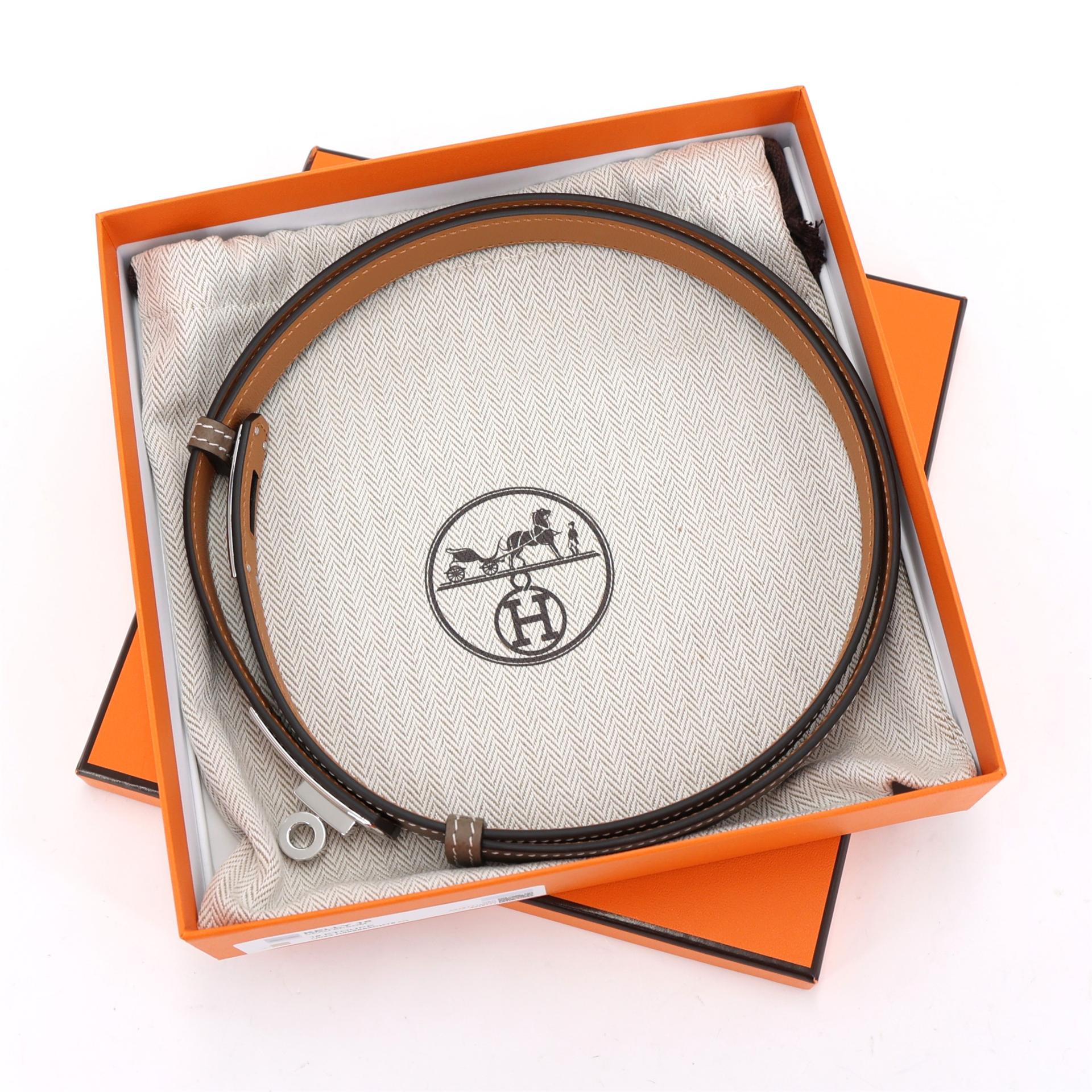 ランク N 新品 HERMÈS エルメス ケリーベルト エトゥープ (18) エプソン シルバー金具 G刻印 (2026) - 7