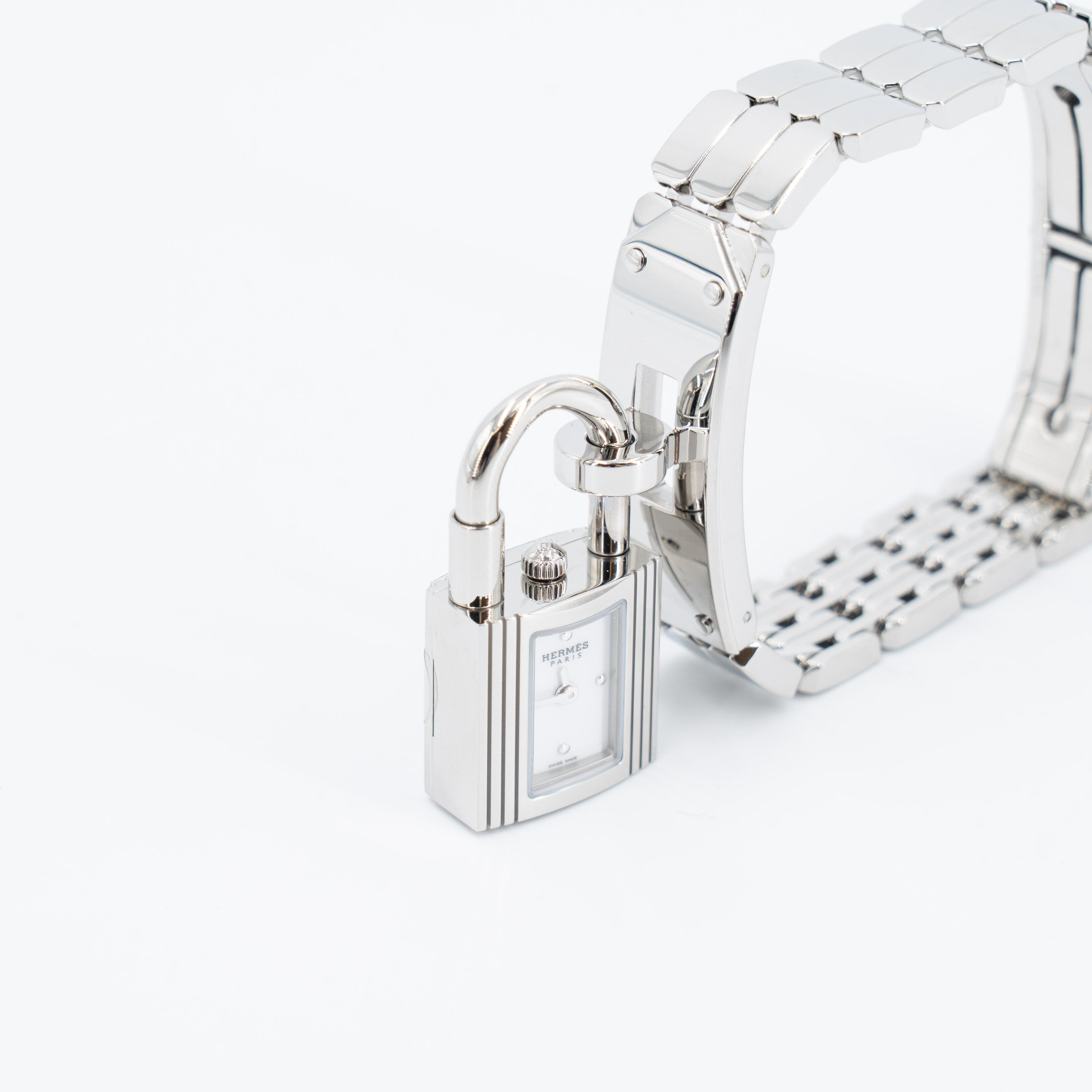 Brand New ( Rank N ) HERMÈS Kelly Watch Mini 16mm Silver Stainless steel - 8