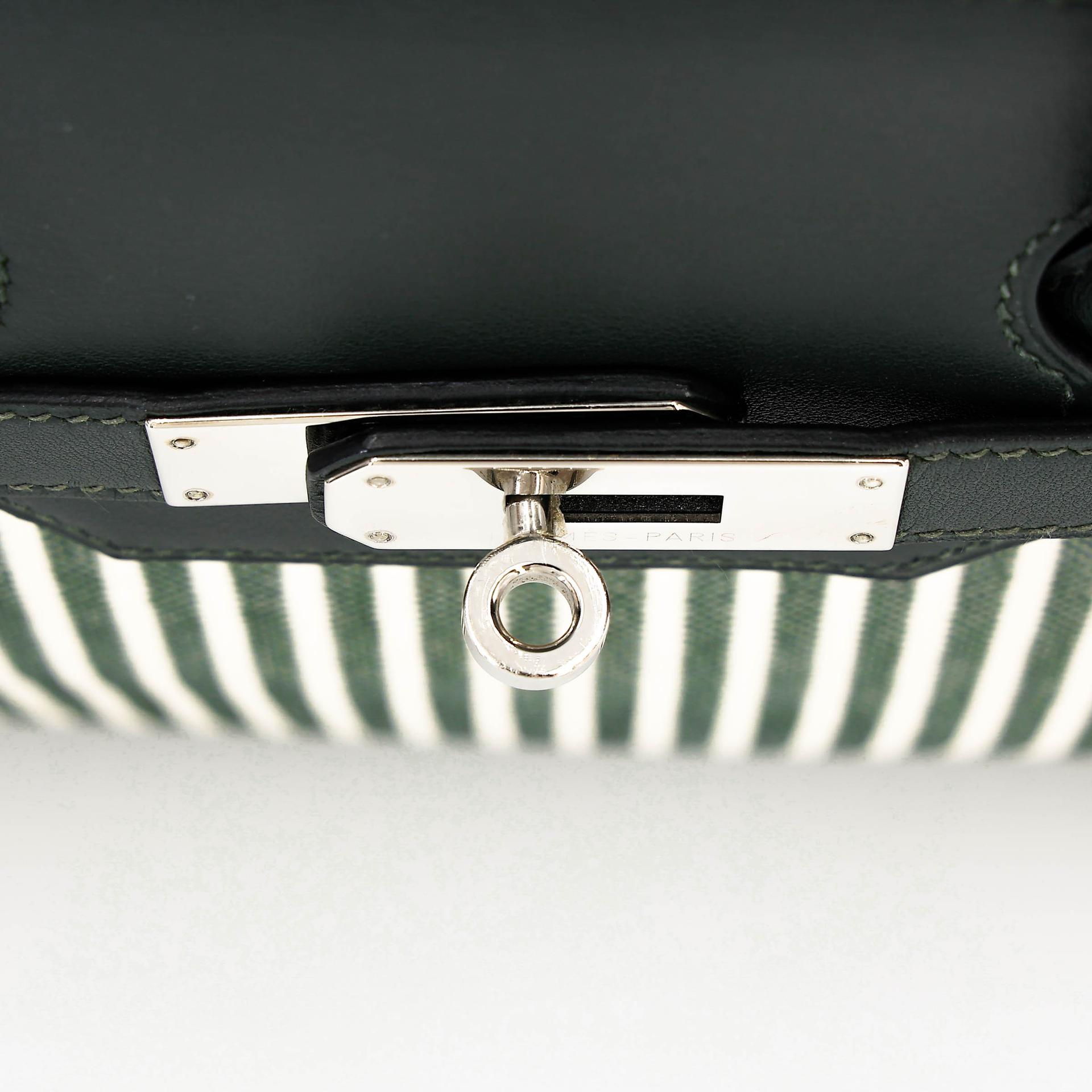 A美品 HERMÈS 愛馬仕 Birkin 35 2Q 英國綠 Vert Anglais Swift牛皮 帆布 銀扣 X刻 2016年 - 28