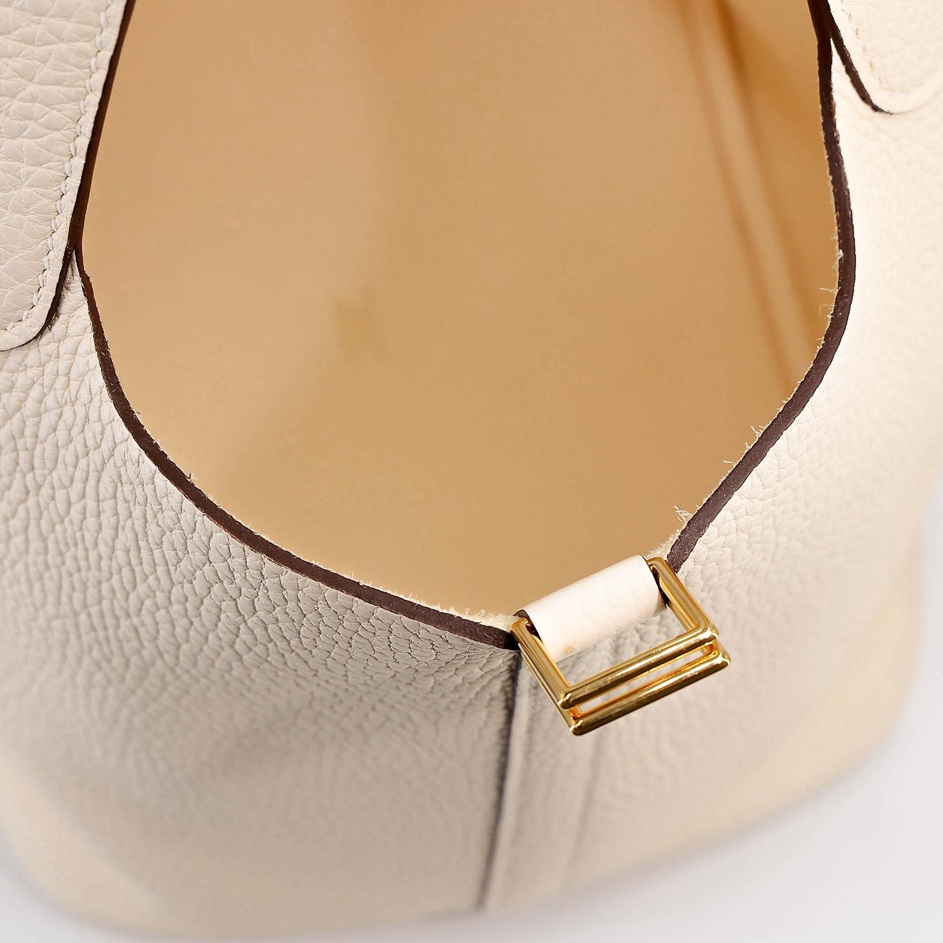 SA超美品 HERMÈS 愛馬仕 Picotin 菜籃子 MM 22 I2 奶油白 Nata Clemence小牛皮 金扣 Z刻 2021年 - 12