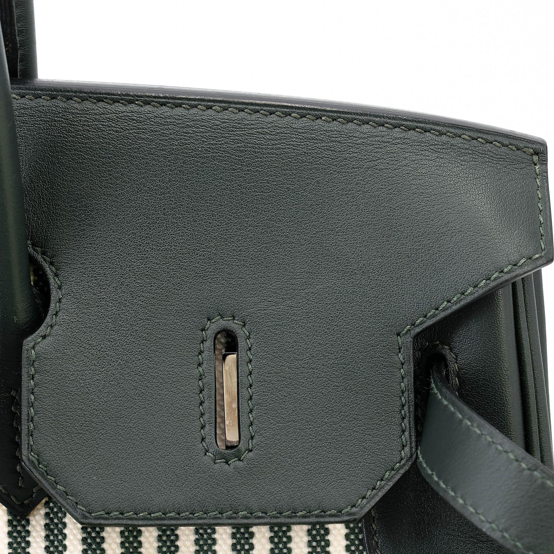 A美品 HERMÈS 愛馬仕 Birkin 35 2Q 英國綠 Vert Anglais Swift牛皮 帆布 銀扣 X刻 2016年 - 30