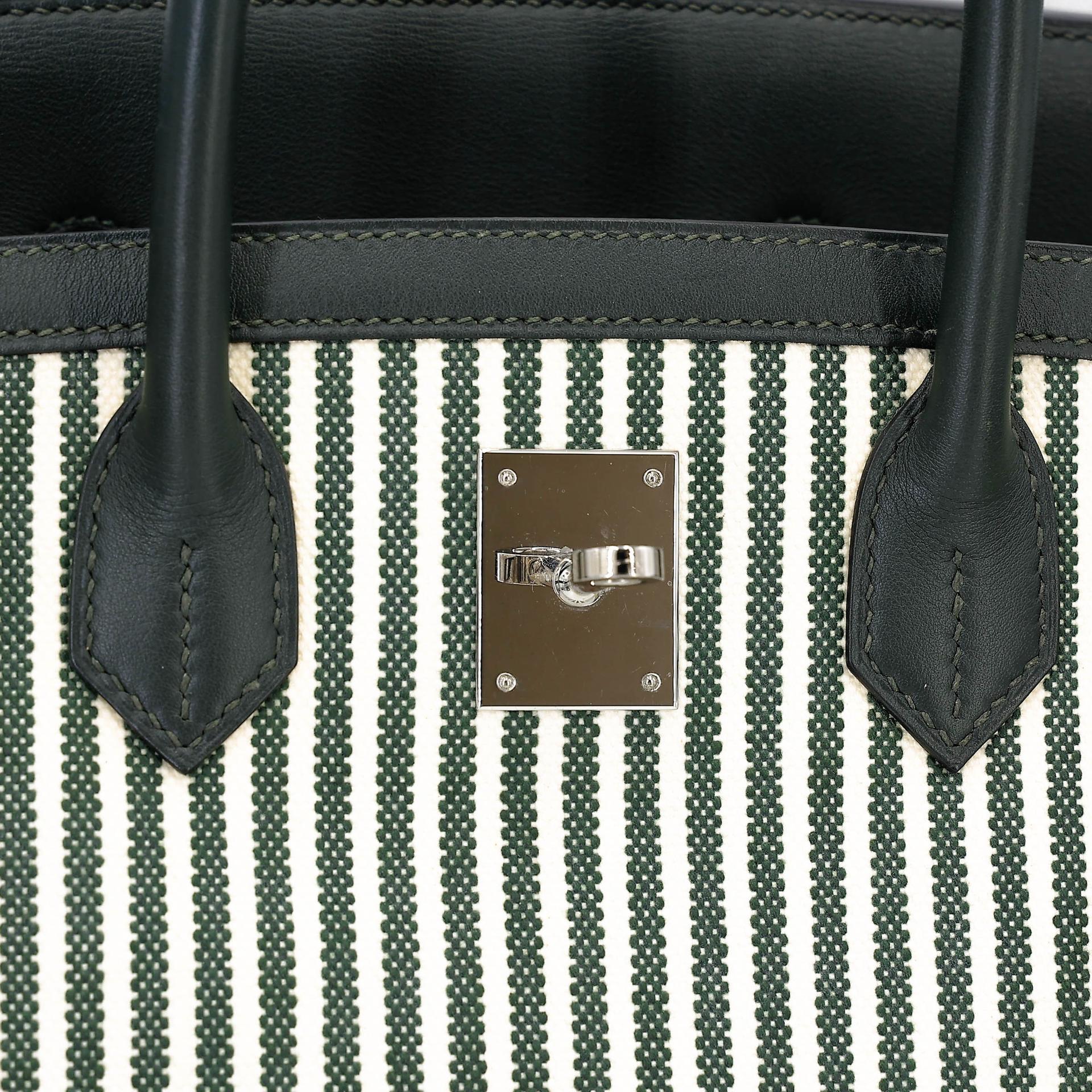 A美品 HERMÈS 愛馬仕 Birkin 35 2Q 英國綠 Vert Anglais Swift牛皮 帆布 銀扣 X刻 2016年 - 32