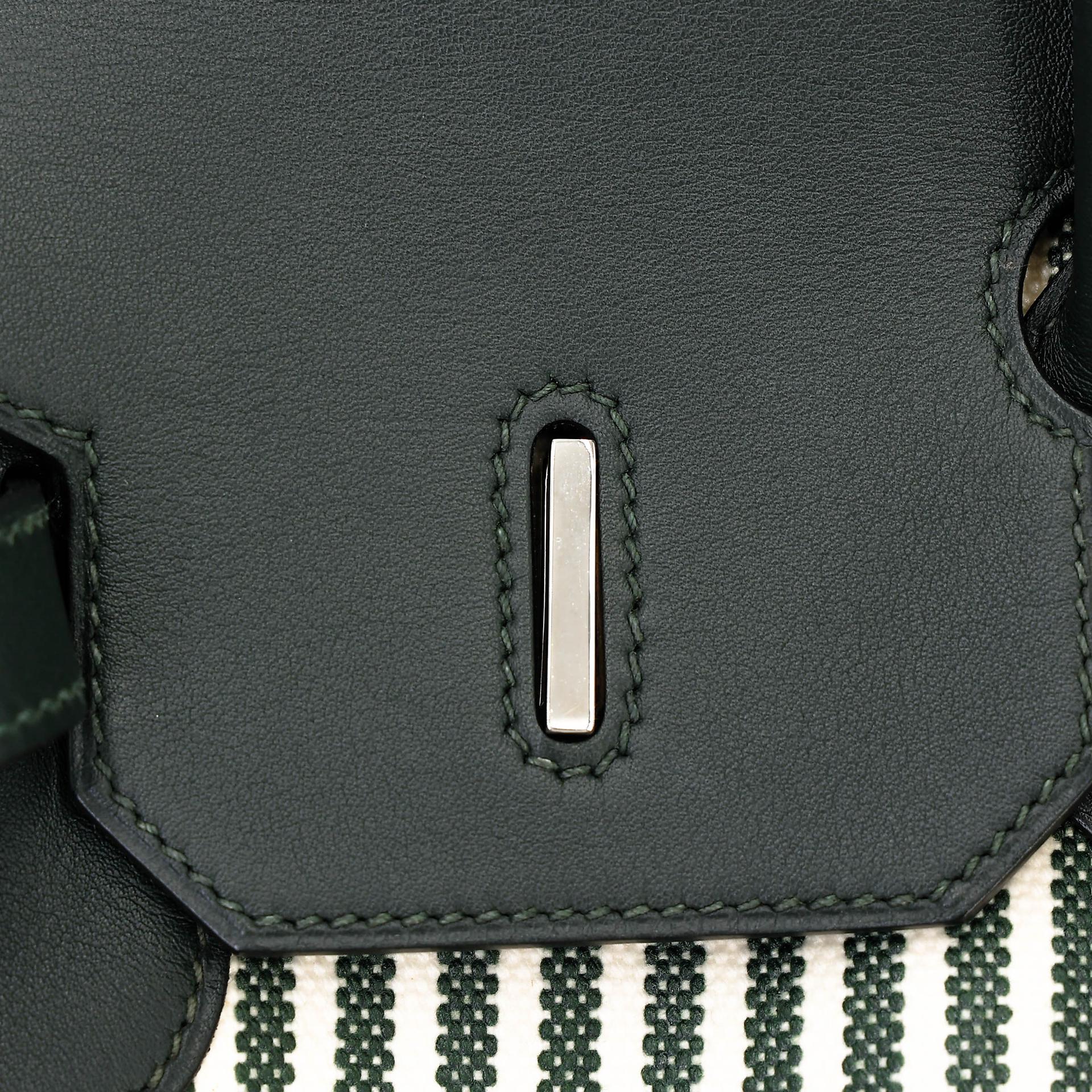 A美品 HERMÈS 愛馬仕 Birkin 35 2Q 英國綠 Vert Anglais Swift牛皮 帆布 銀扣 X刻 2016年 - 27