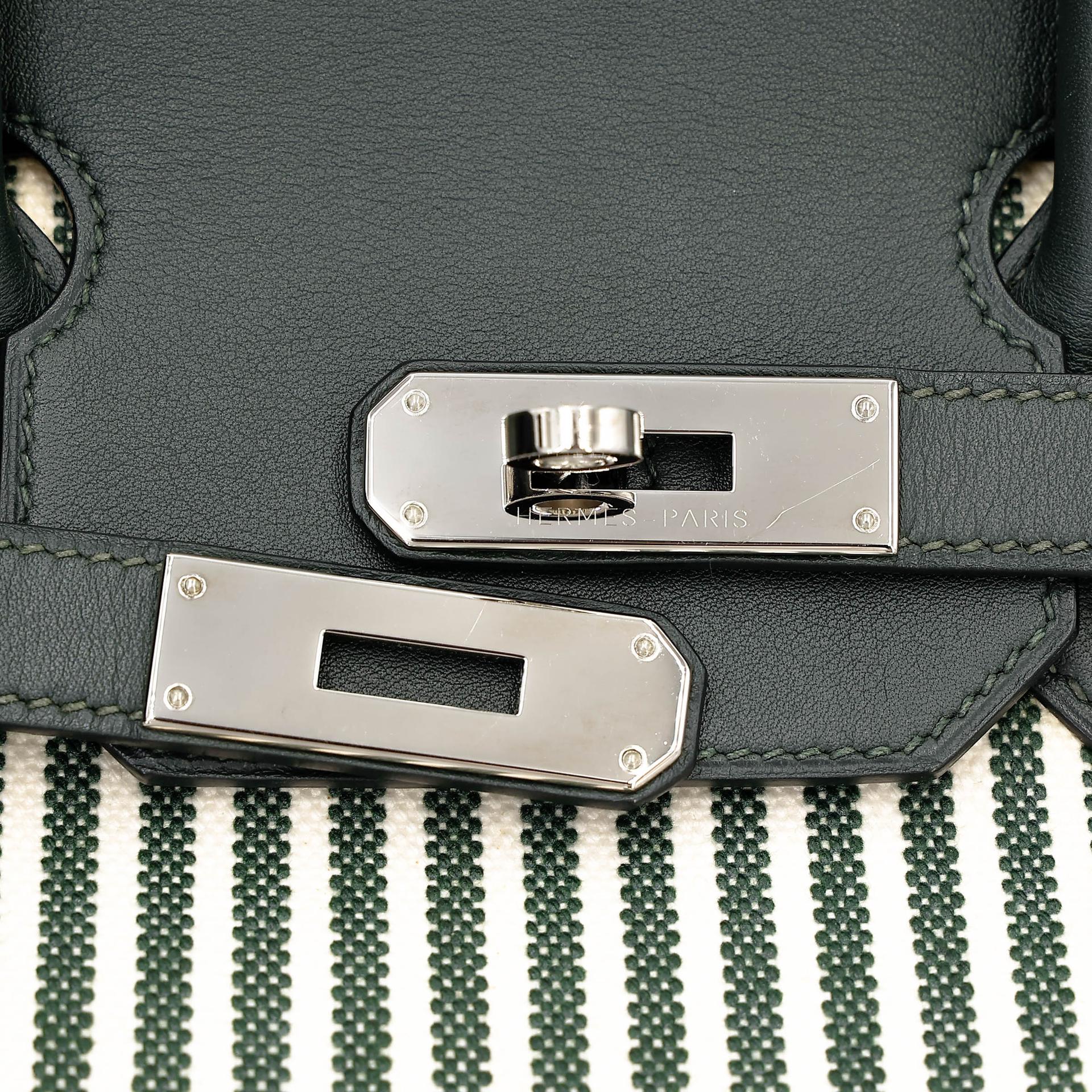 A美品 HERMÈS 愛馬仕 Birkin 35 2Q 英國綠 Vert Anglais Swift牛皮 帆布 銀扣 X刻 2016年 - 25