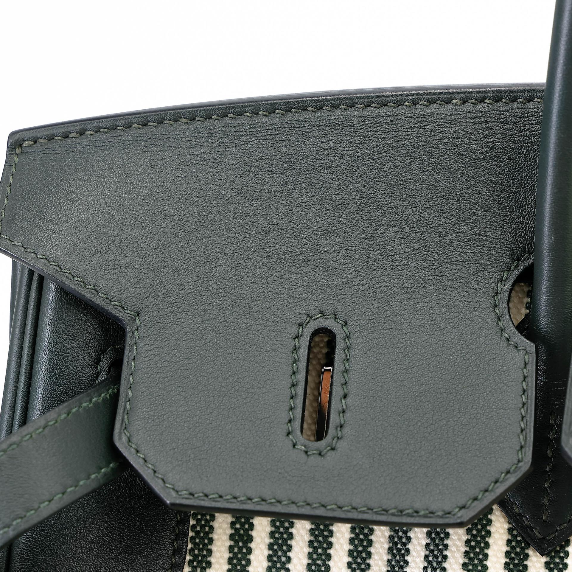 A美品 HERMÈS 愛馬仕 Birkin 35 2Q 英國綠 Vert Anglais Swift牛皮 帆布 銀扣 X刻 2016年 - 31