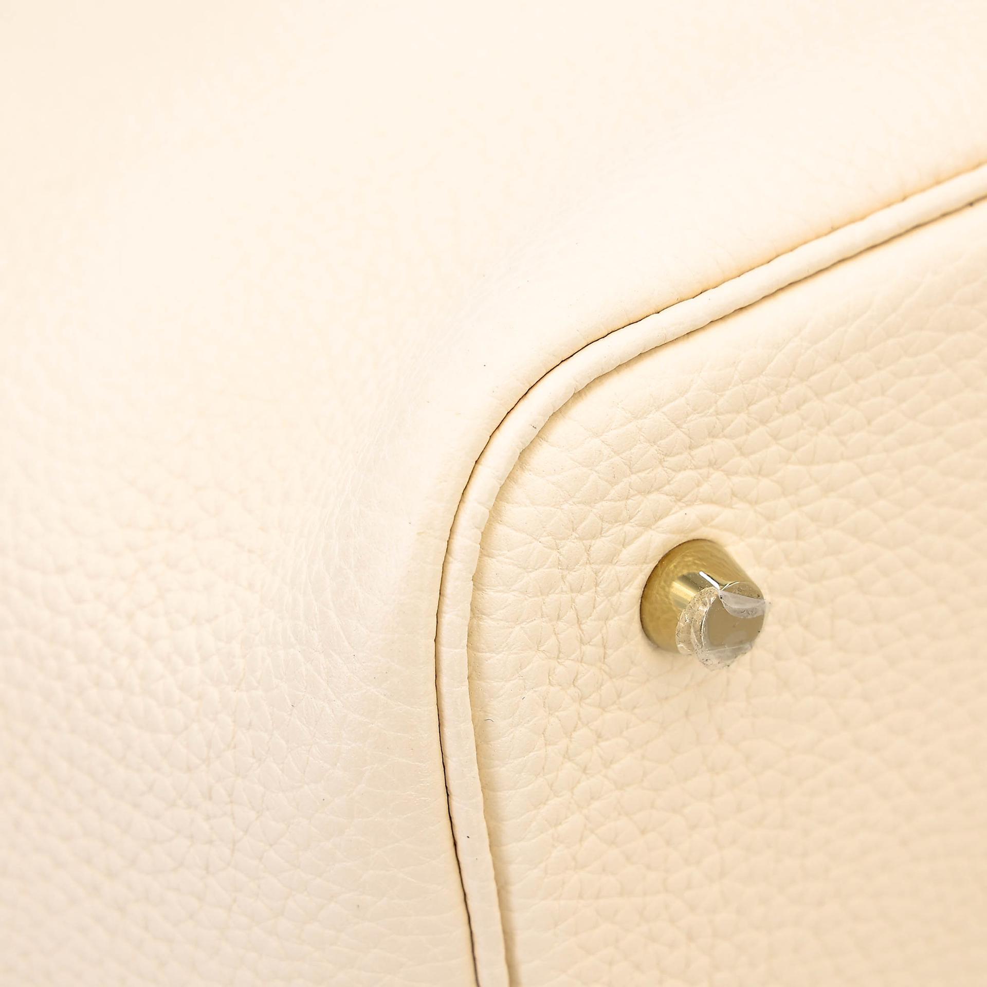 SA超美品 HERMÈS 愛馬仕 Picotin 菜籃子 MM 22 I2 奶油白 Nata Clemence小牛皮 金扣 Z刻 2021年 - 8