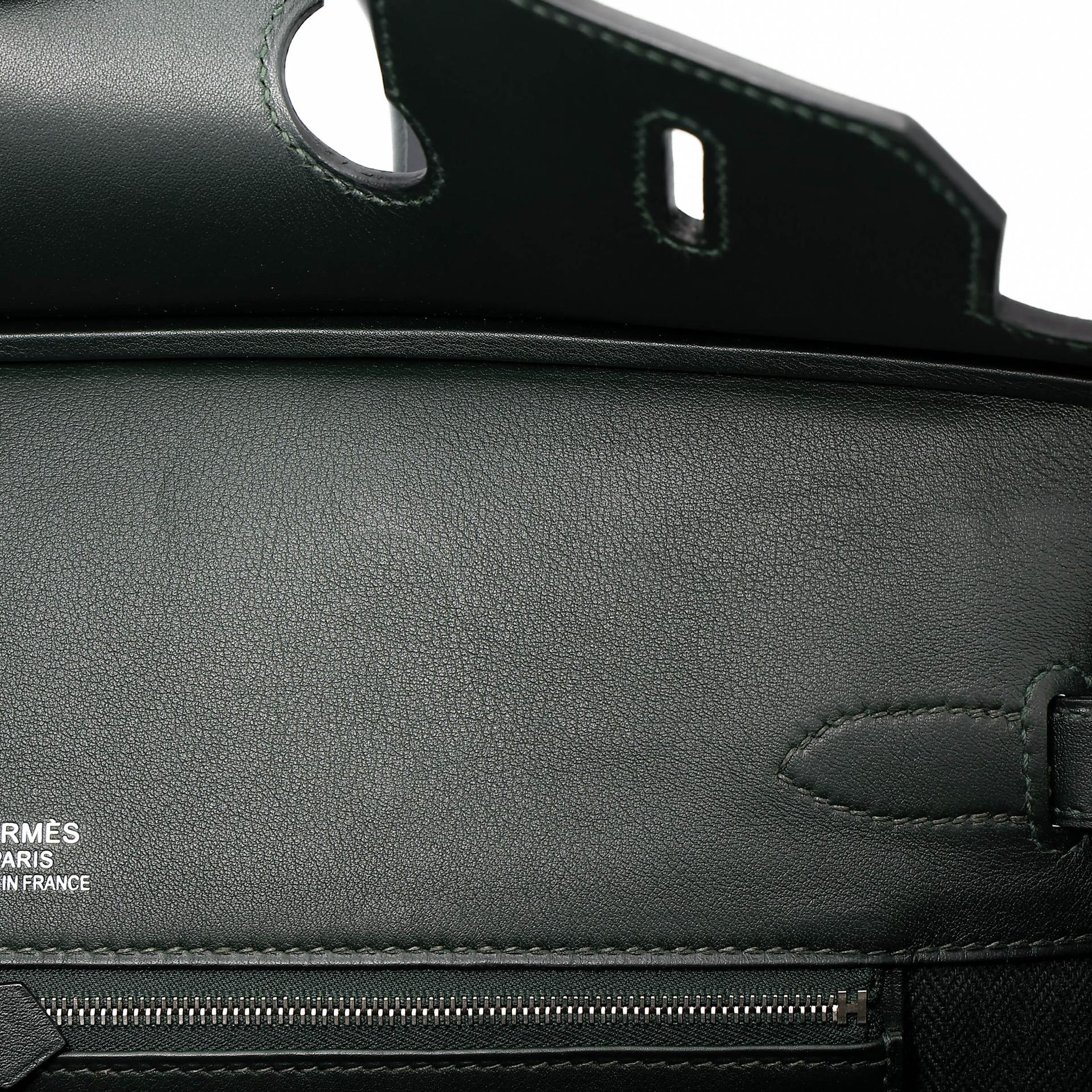 A美品 HERMÈS 愛馬仕 Birkin 35 2Q 英國綠 Vert Anglais Swift牛皮 帆布 銀扣 X刻 2016年 - 34