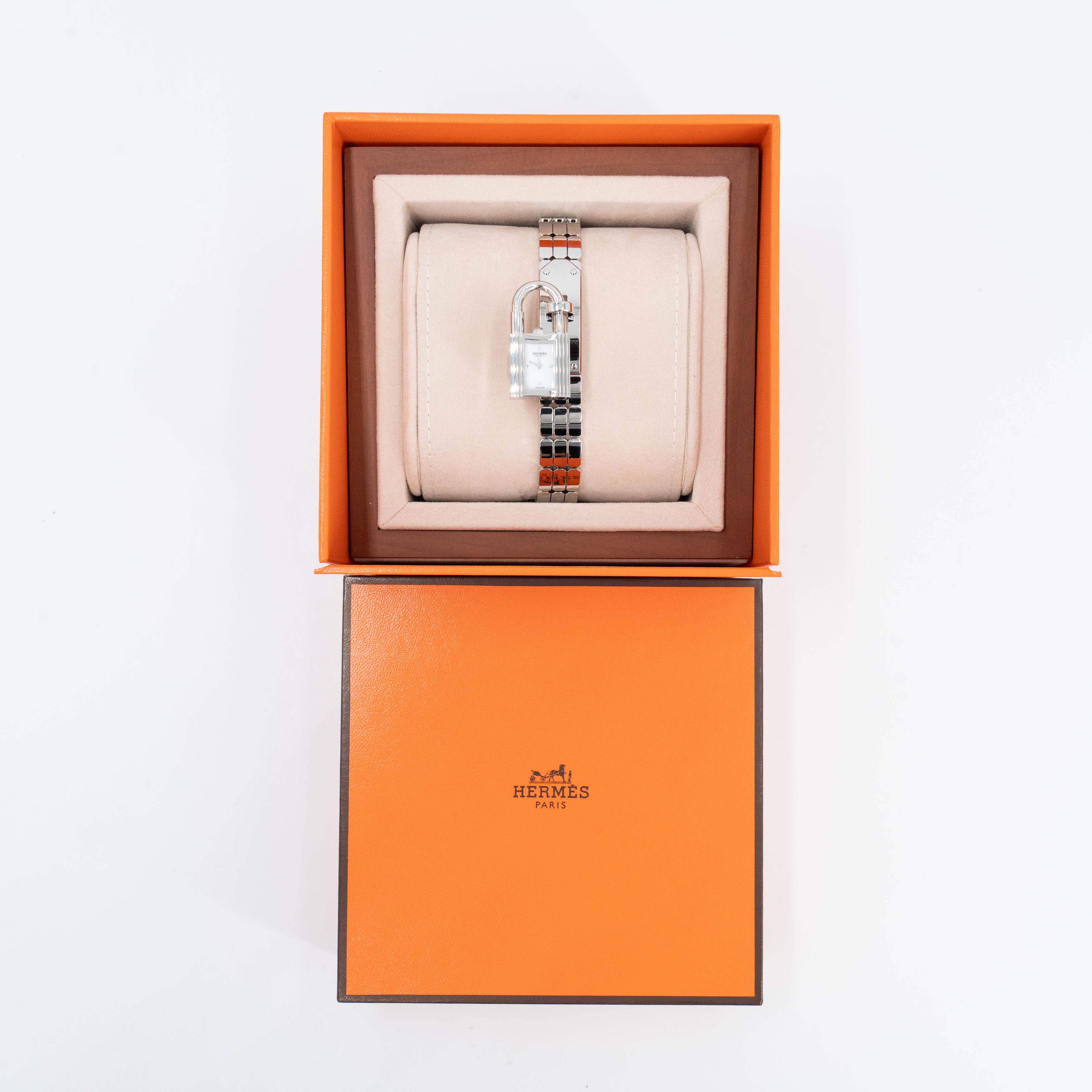 Brand New ( Rank N ) HERMÈS Kelly Watch Mini 16mm Silver Stainless steel - 4