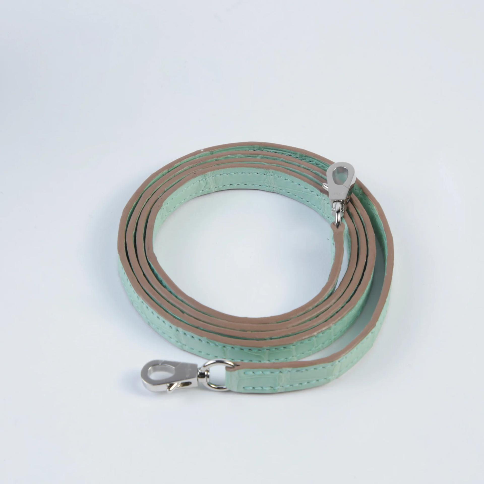 Unused ( Rank NS ) HERMÈS Special Order Mini Kelly II Gris Perle (80) Vert d’Eau (6U) Matte Alligator Palladium hardware U (2022) - 14