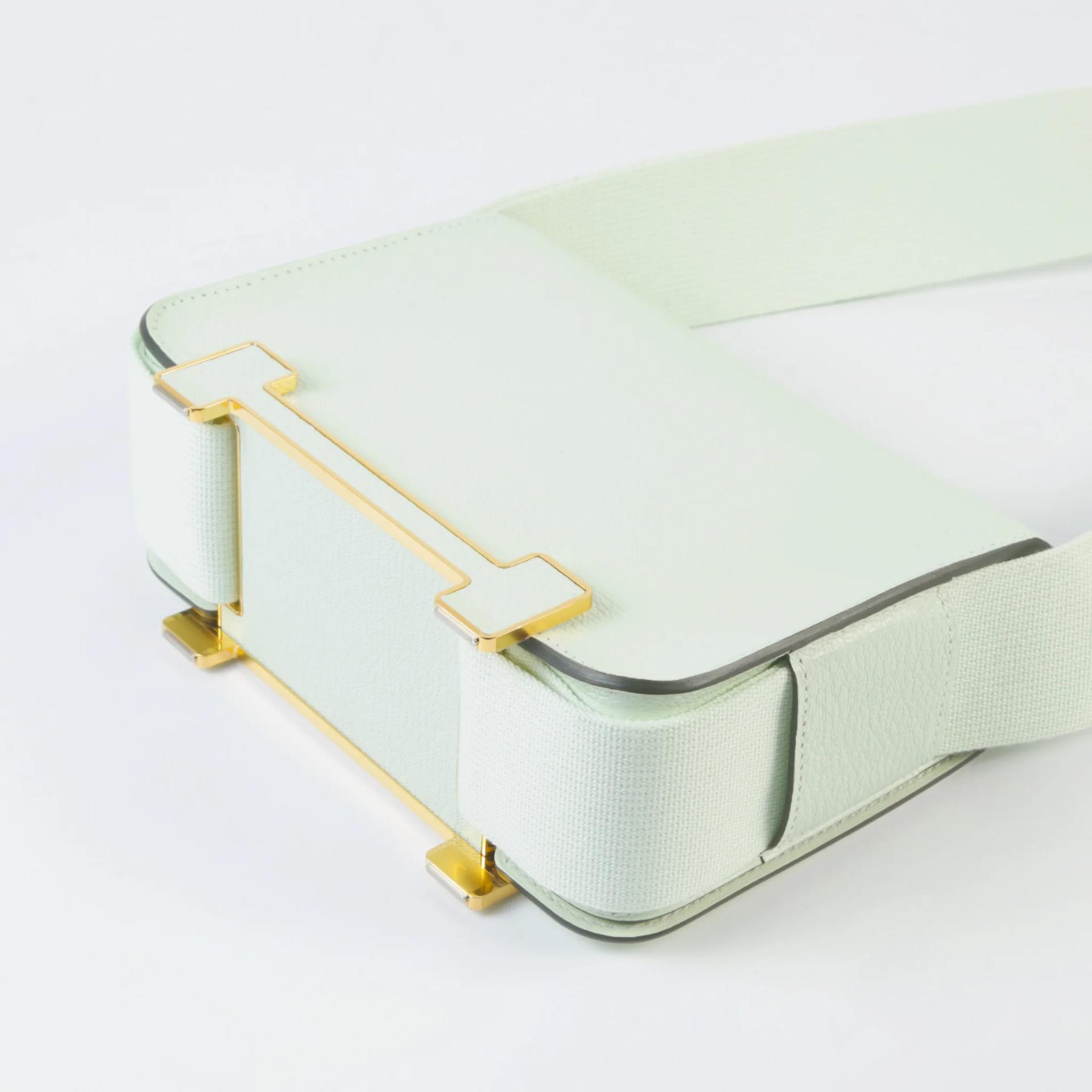 Unused ( Rank NS ) HERMÈS Geta Vert Fizz (0S) Chevre Gold hardware B (2023) - 7