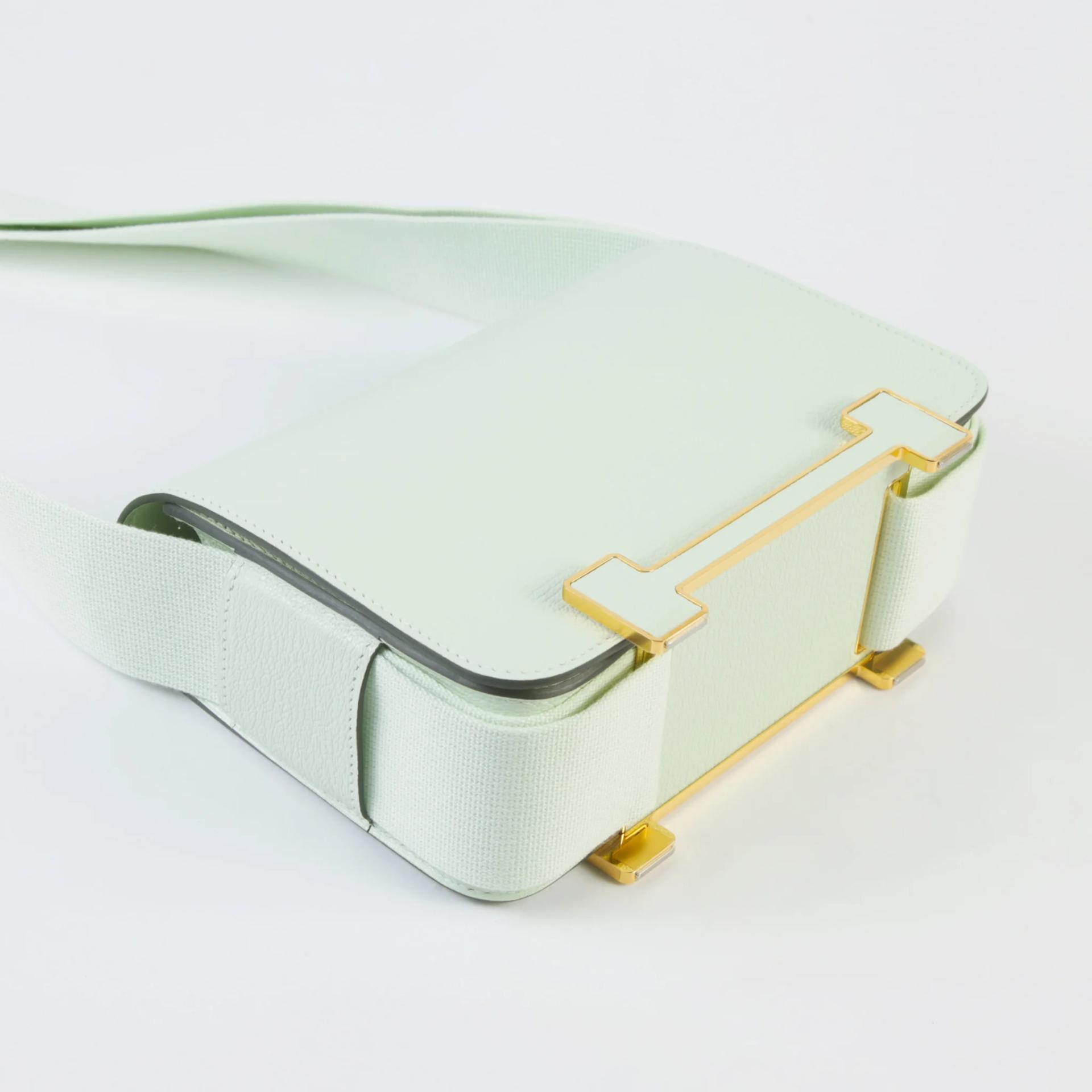 Unused ( Rank NS ) HERMÈS Geta Vert Fizz (0S) Chevre Gold hardware B (2023) - 4