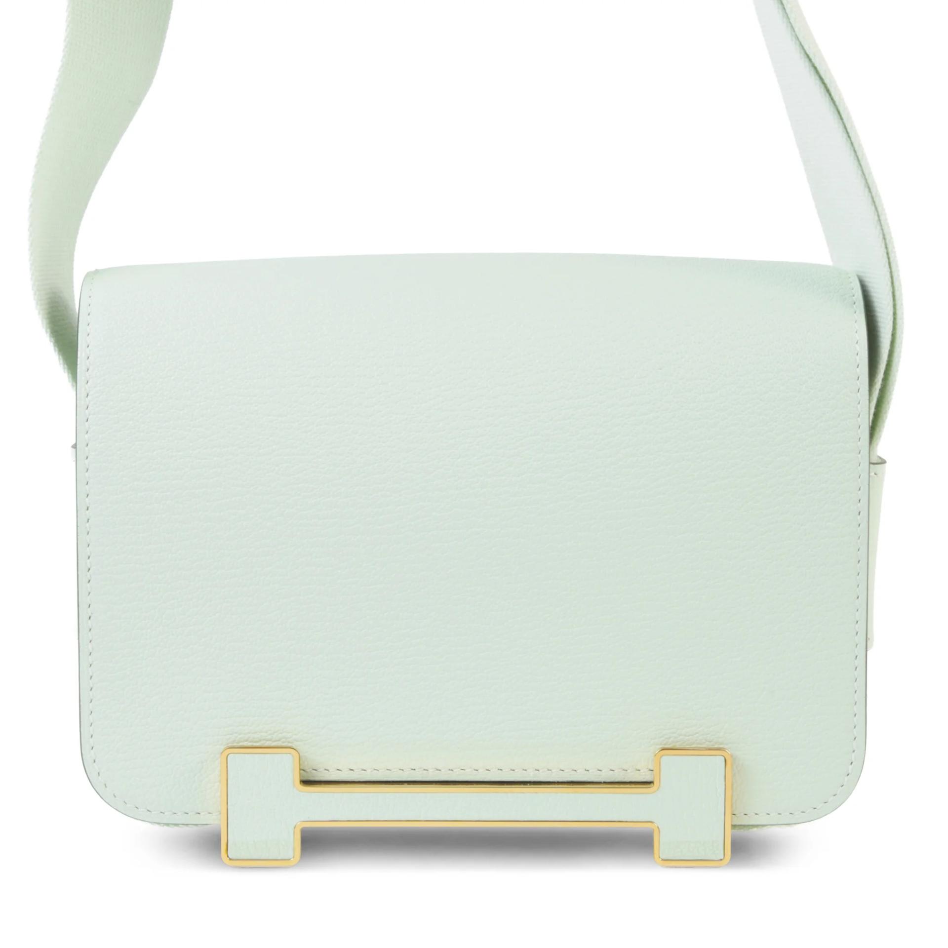 Unused ( Rank NS ) HERMÈS Geta Vert Fizz (0S) Chevre Gold hardware B (2023) - 1