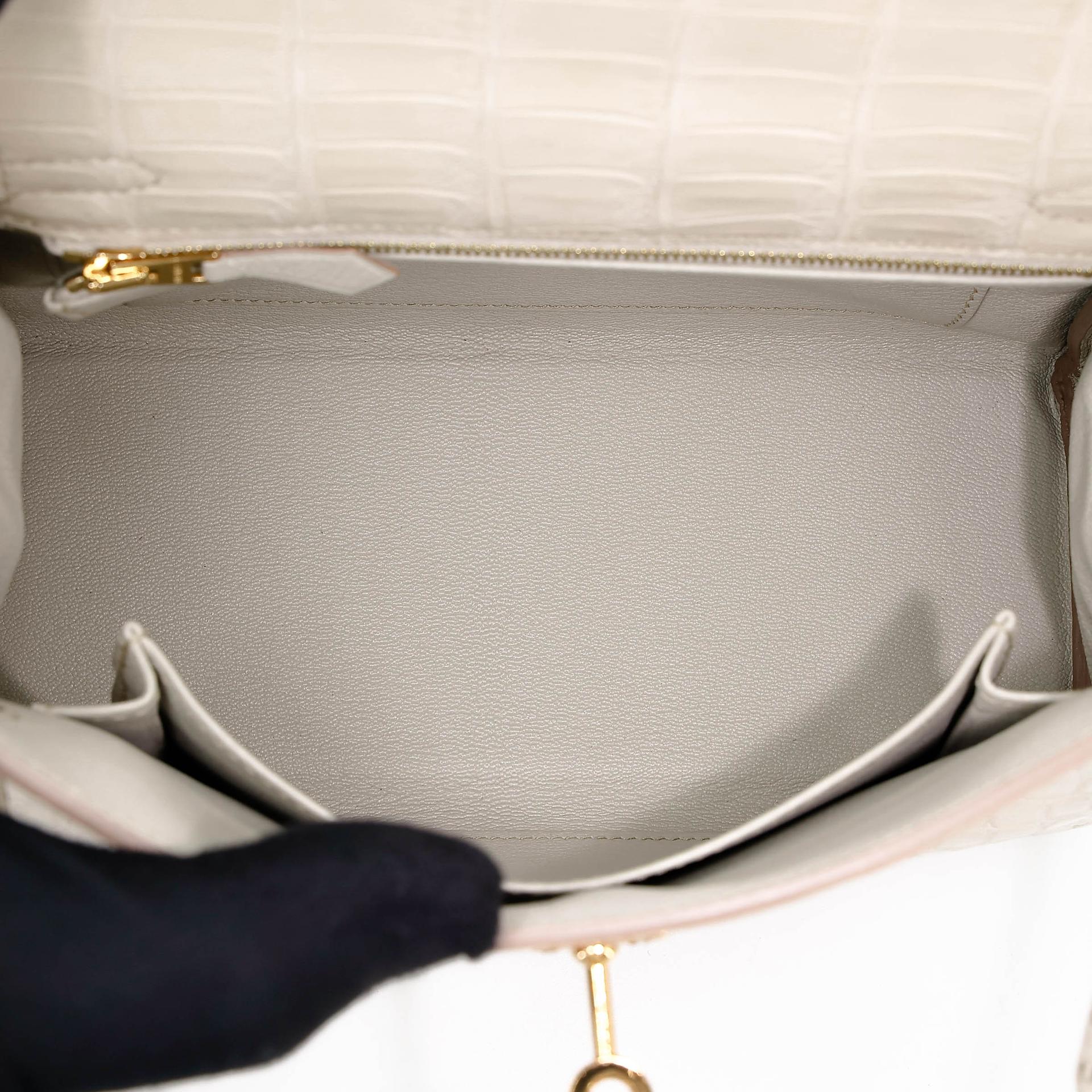 ランク NS 未使用品 HERMÈS エルメス ケリー25 ベトン (8L) クロコダイル ニロティカス マット ゴールド金具 U刻印 (2022) - 17