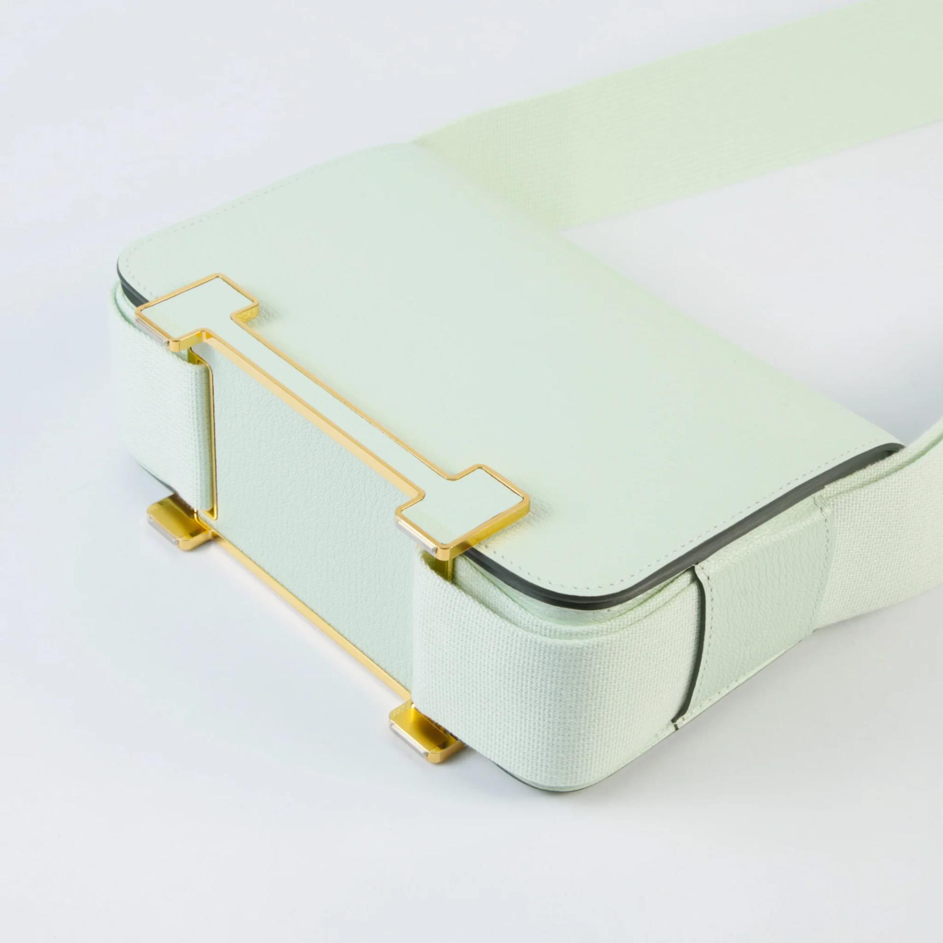 Unused ( Rank NS ) HERMÈS Geta Vert Fizz (0S) Chevre Gold hardware B (2023) - 5