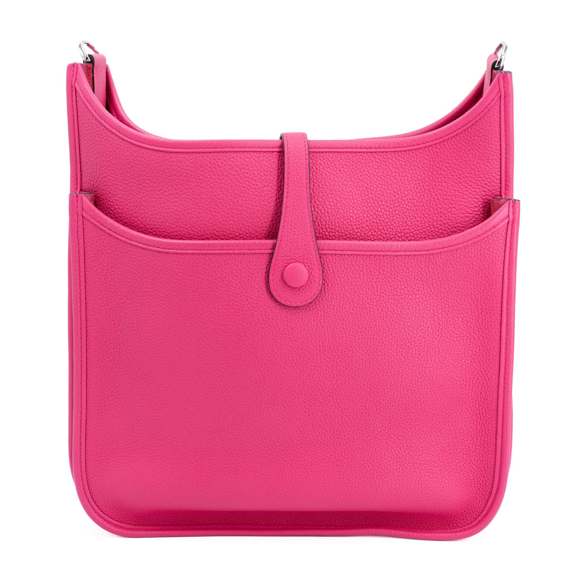 Excellent ( Rank SA ) HERMÈS Evelyne 29 Rose Shocking (5R) Clemence Palladium hardware U (2022) - 2
