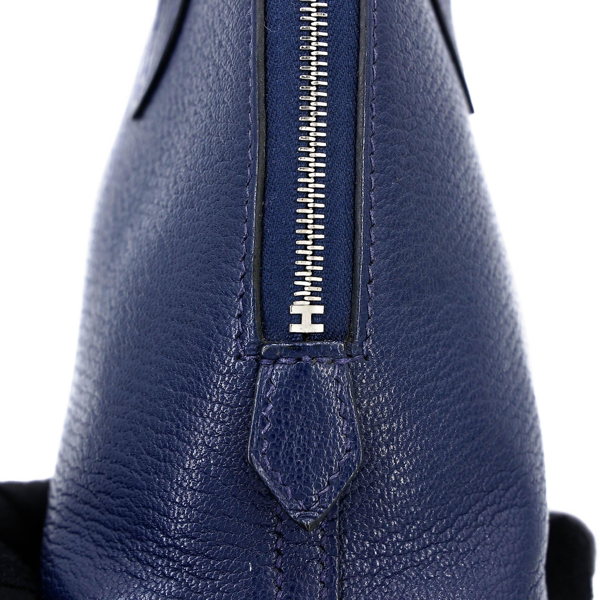 中古AB HERMÈS 愛馬仕 Mini Bolide 1923 7U 深海藍 Navy Chevre Mysore山羊皮 銀扣 B刻 2023年 - 14