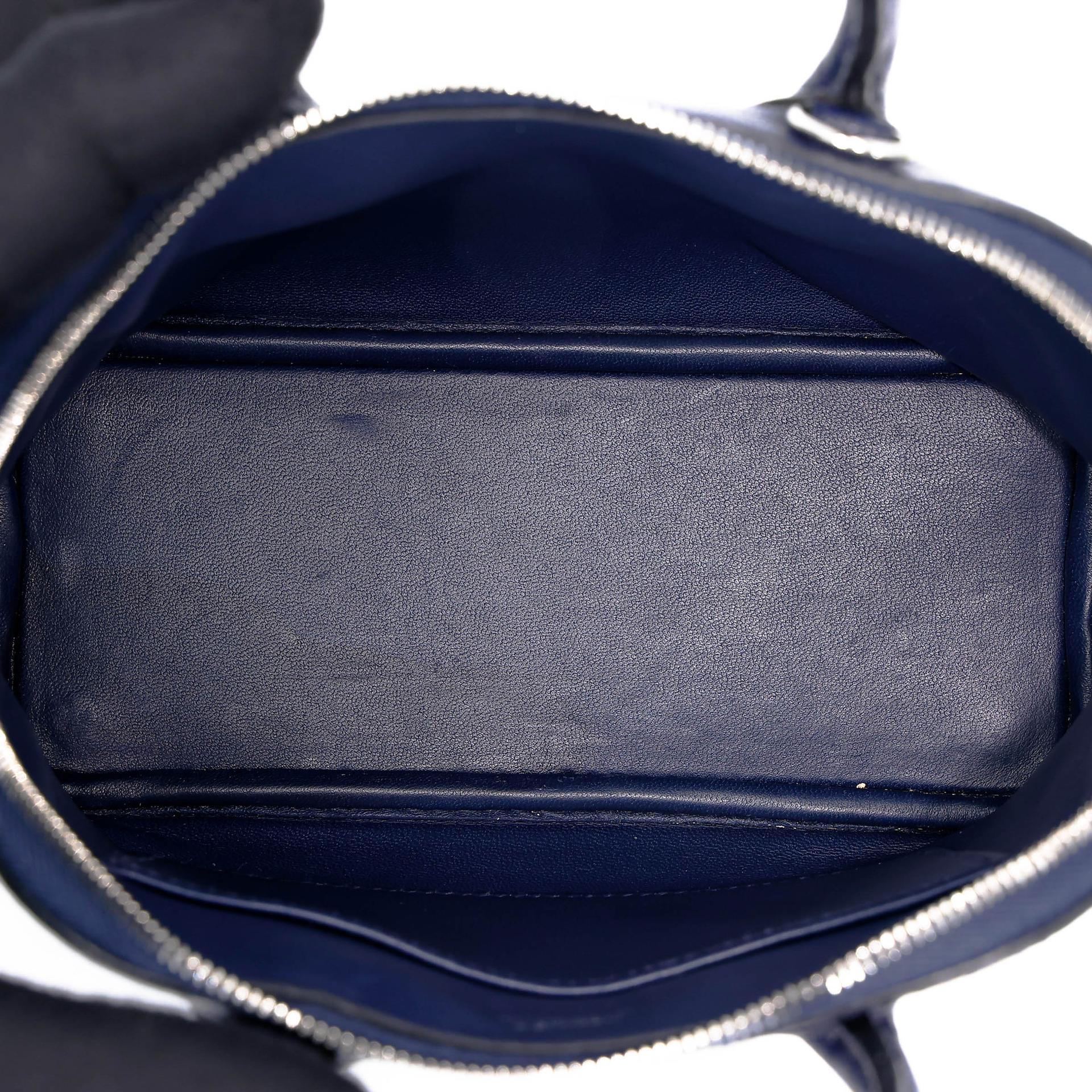 中古AB HERMÈS 愛馬仕 Mini Bolide 1923 7U 深海藍 Navy Chevre Mysore山羊皮 銀扣 B刻 2023年 - 23